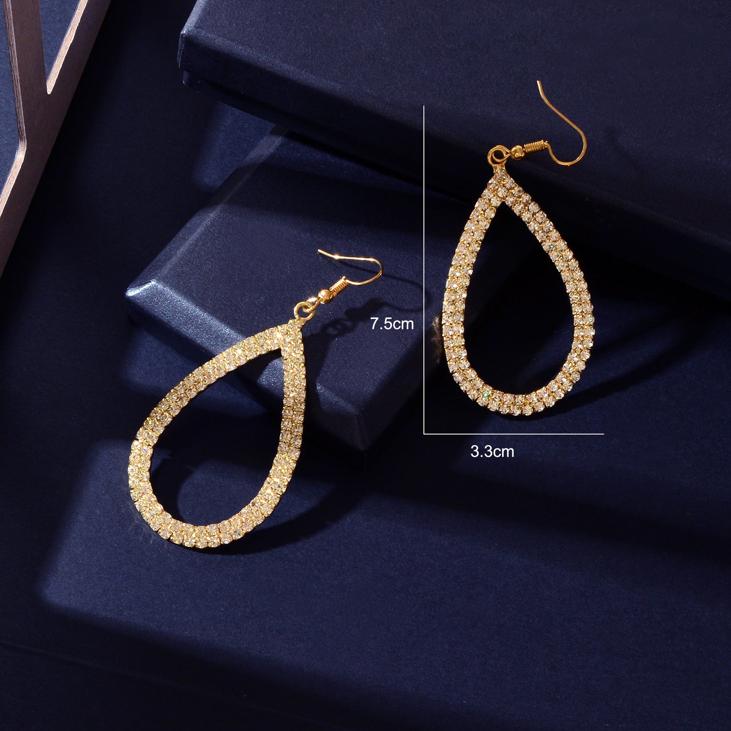 Shinning Full Rhinestone Water Drop Earrings Luxury Wedding Birdal Prom Jewelry
