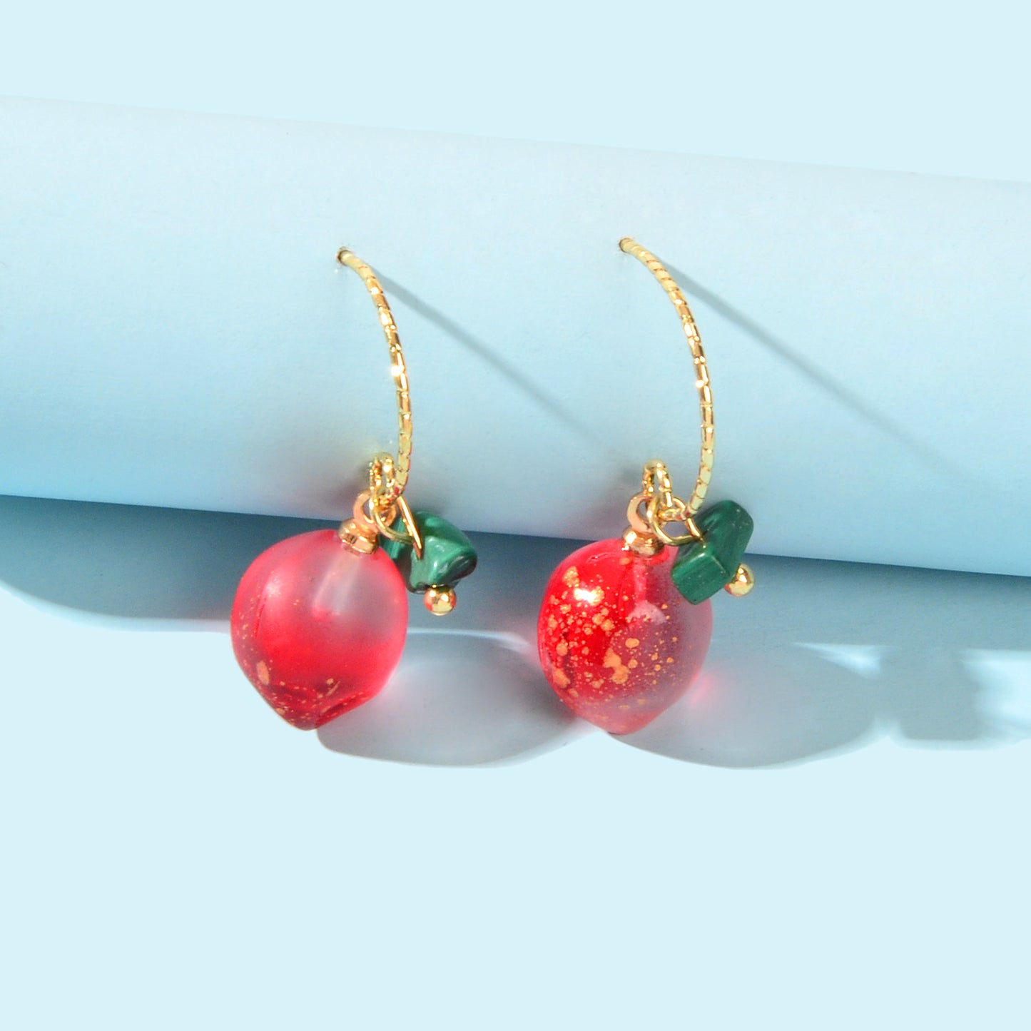 Lovely Resin 3D Fashion Design Pink Peach Drop Earrings Funny Best Friends Gifts