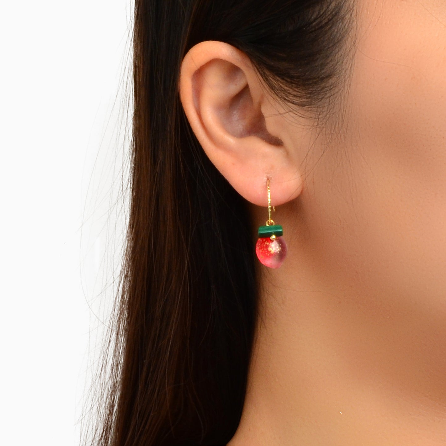 Lovely Resin 3D Fashion Design Pink Peach Drop Earrings Funny Best Friends Gifts