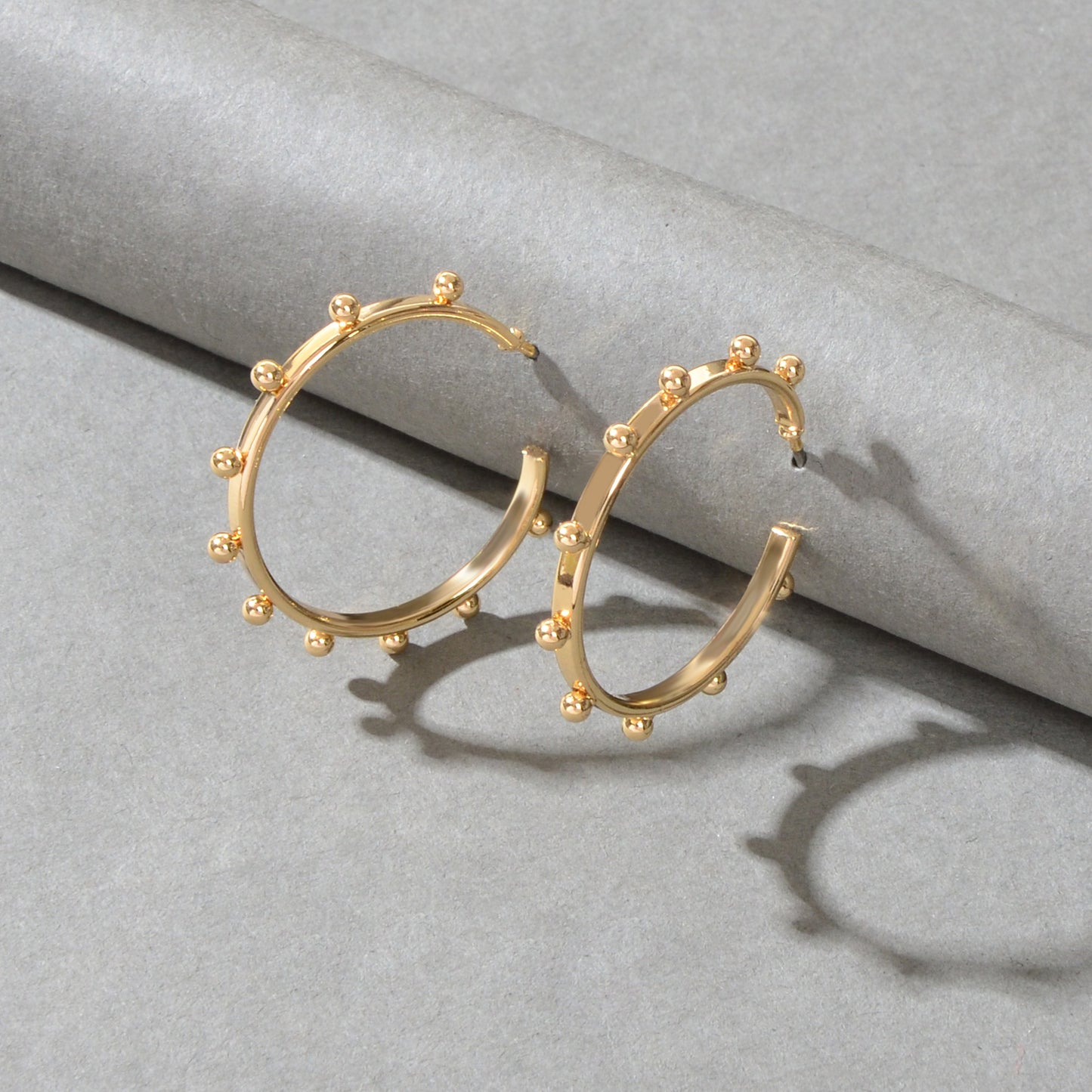 Statement Gold Silver Round Circle Huggie Hoop Earrings Women Party Accessories