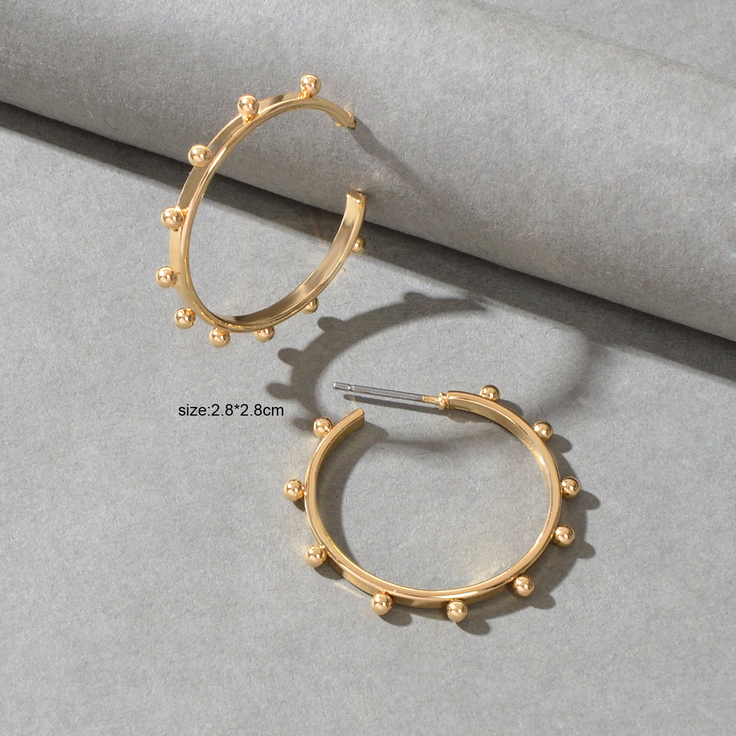 Statement Gold Silver Round Circle Huggie Hoop Earrings Women Party Accessories