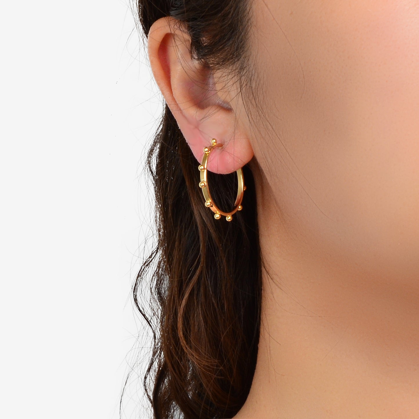 Statement Gold Silver Round Circle Huggie Hoop Earrings Women Party Accessories