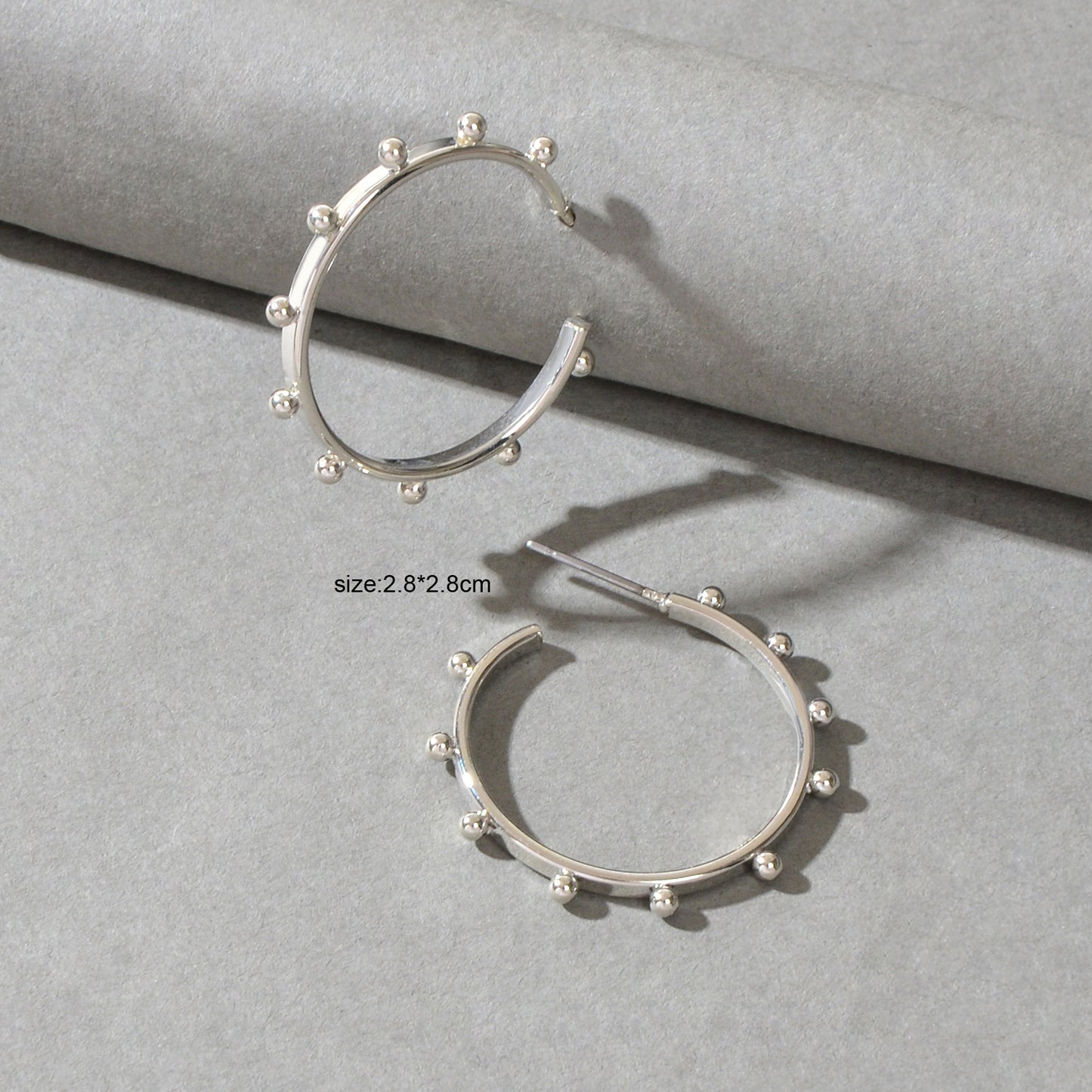 Statement Gold Silver Round Circle Huggie Hoop Earrings Women Party Accessories