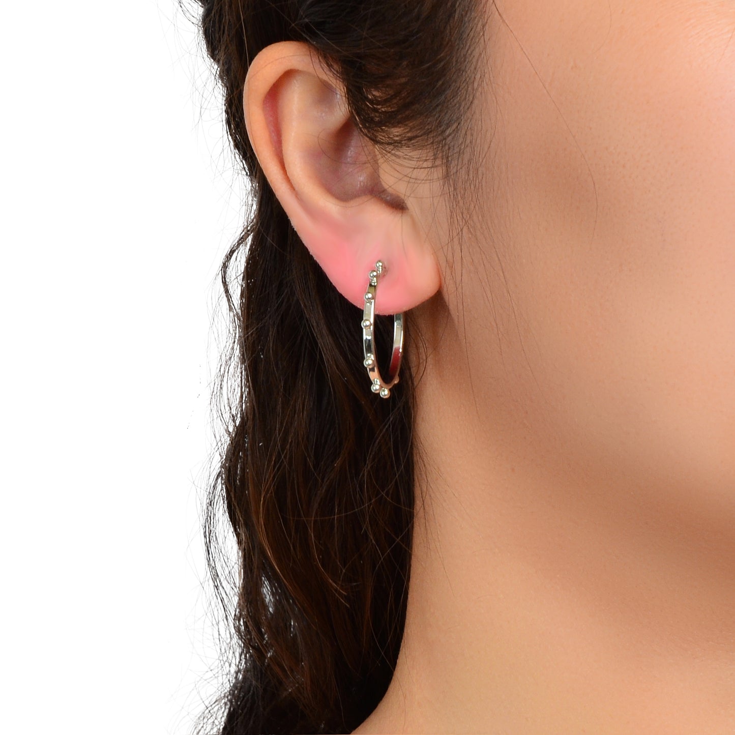 Statement Gold Silver Round Circle Huggie Hoop Earrings Women Party Accessories