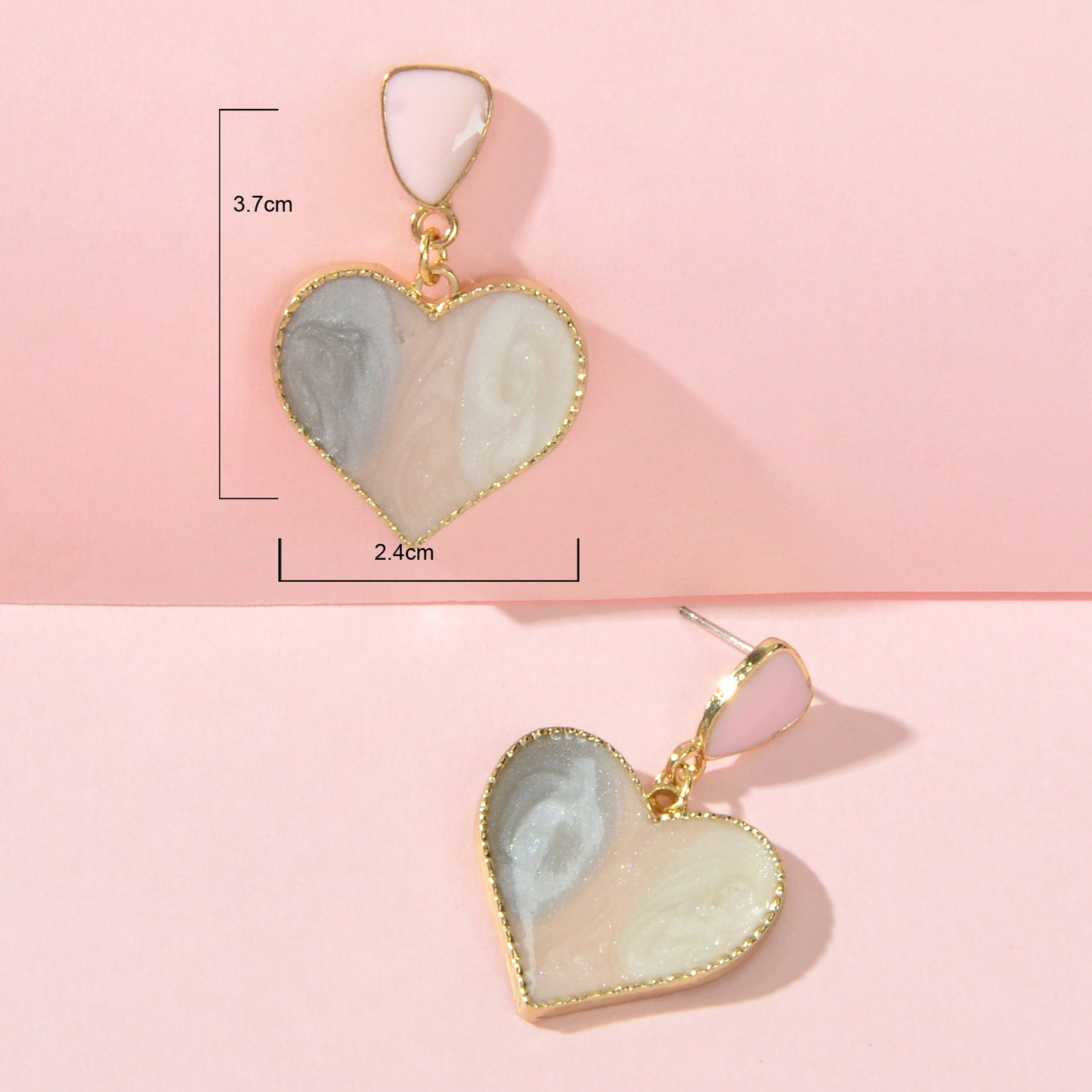 Y2k Style Accessories Candy Colour Love Heart Dangle Nice Collection Earrings