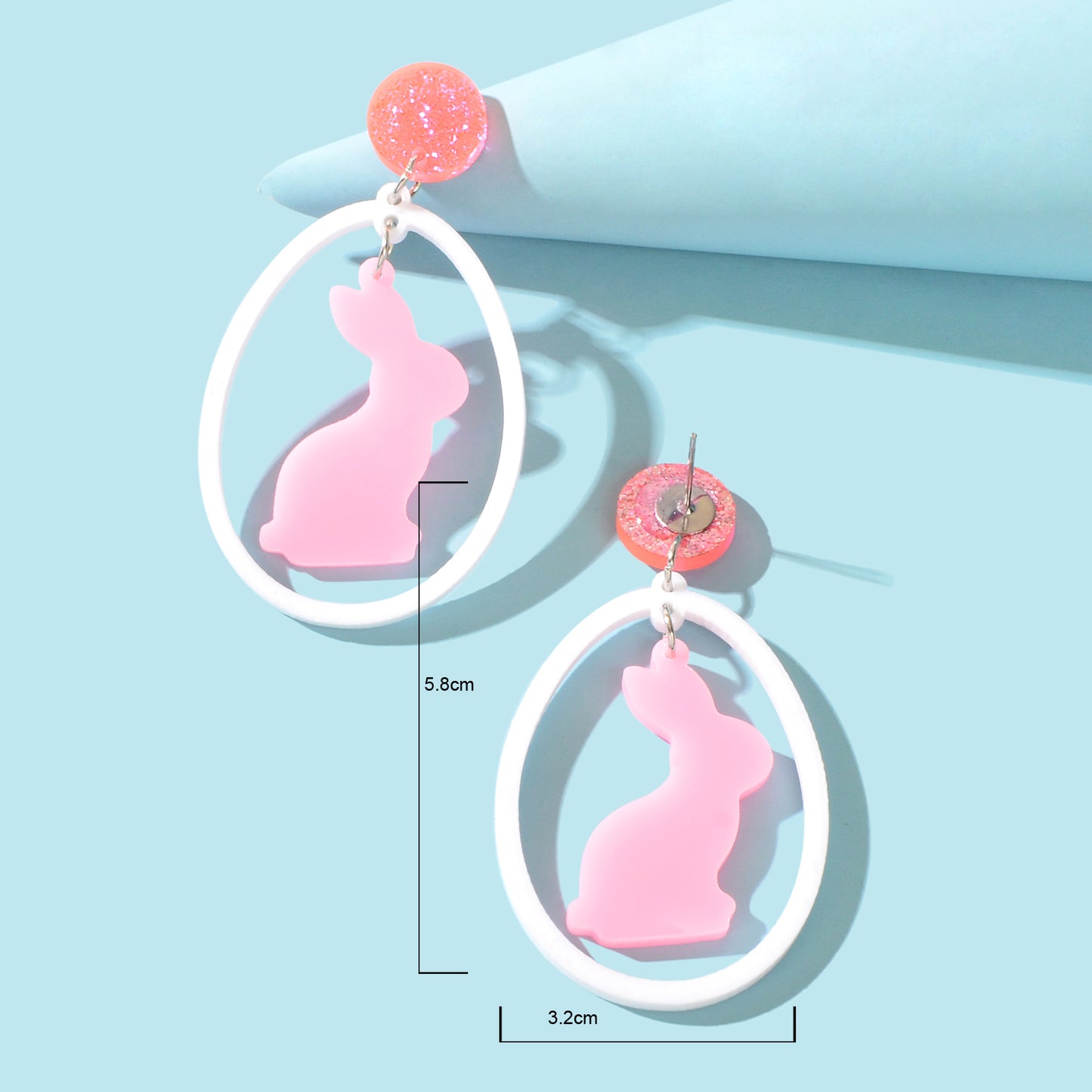 Lovely Pink Bunny Earrings Cute Charming Rabbit Ear Studs for a Whimsical Style
