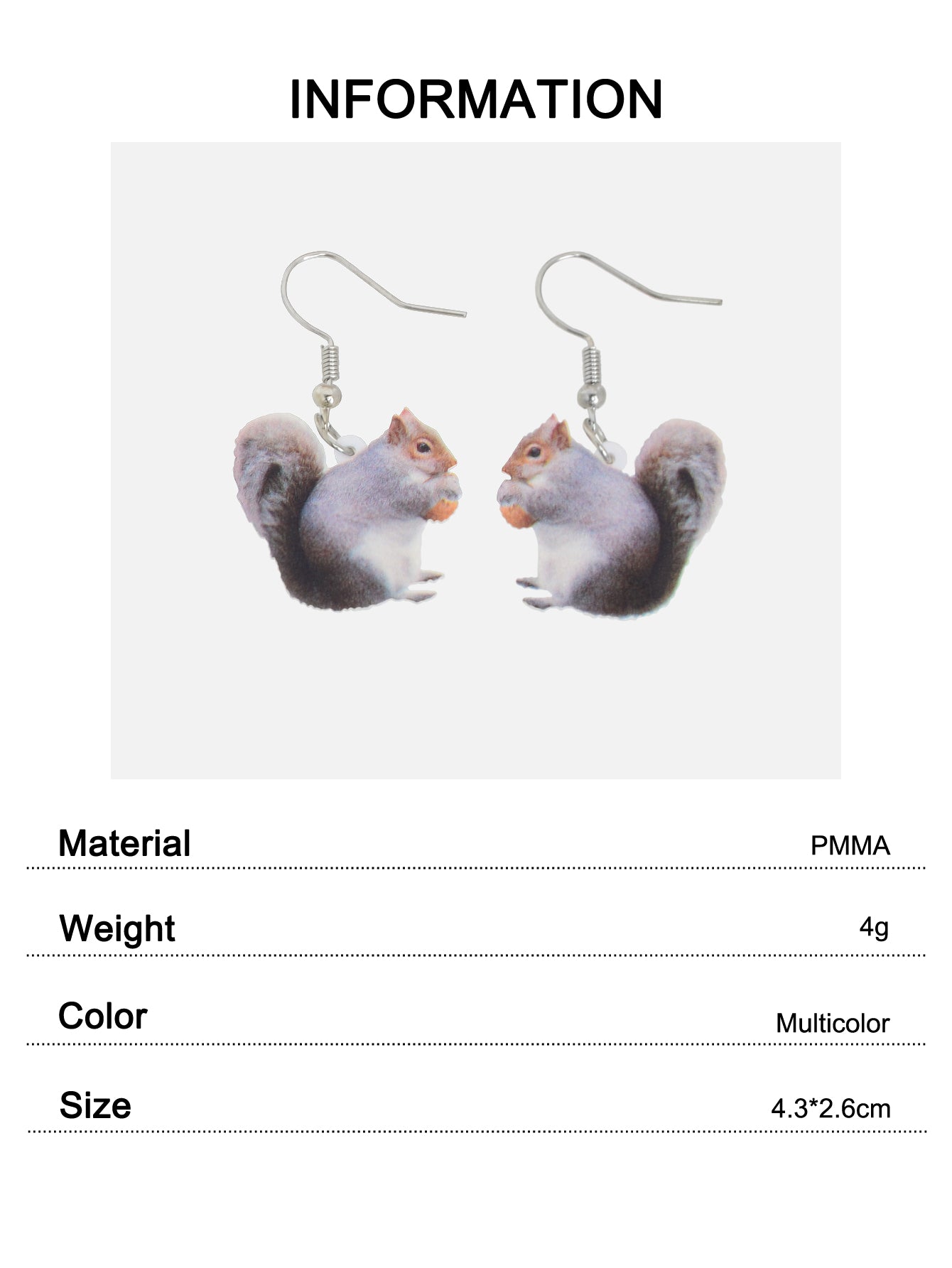Cute Animal Drop Earrings Set 16 Pairs Acrylic Cartoon Squirrel Elephant Parrot Bunny Fun Fashion Jewelry