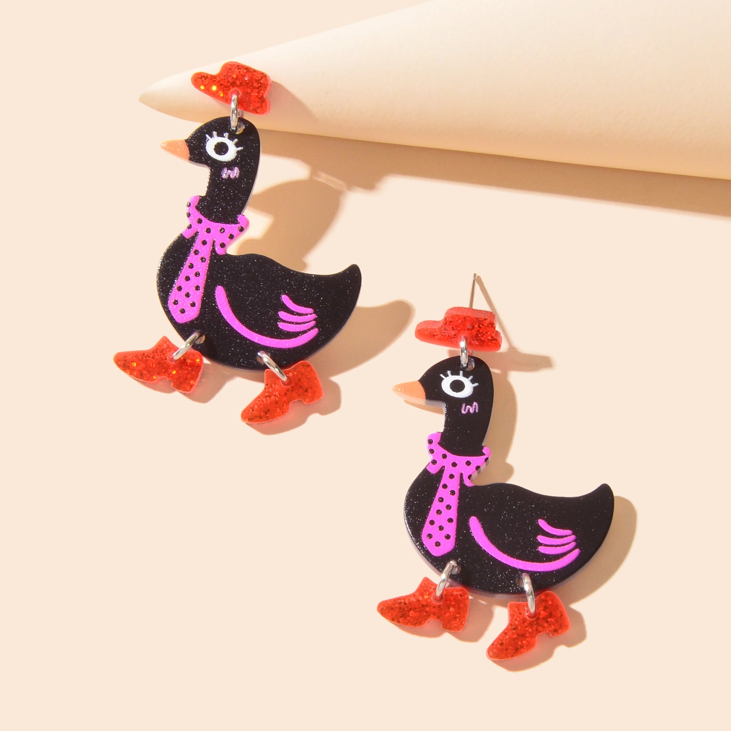 Adorable Duckling Earrings Novelty Duck Dangle Stud Easter Holiday Jewelry Gift