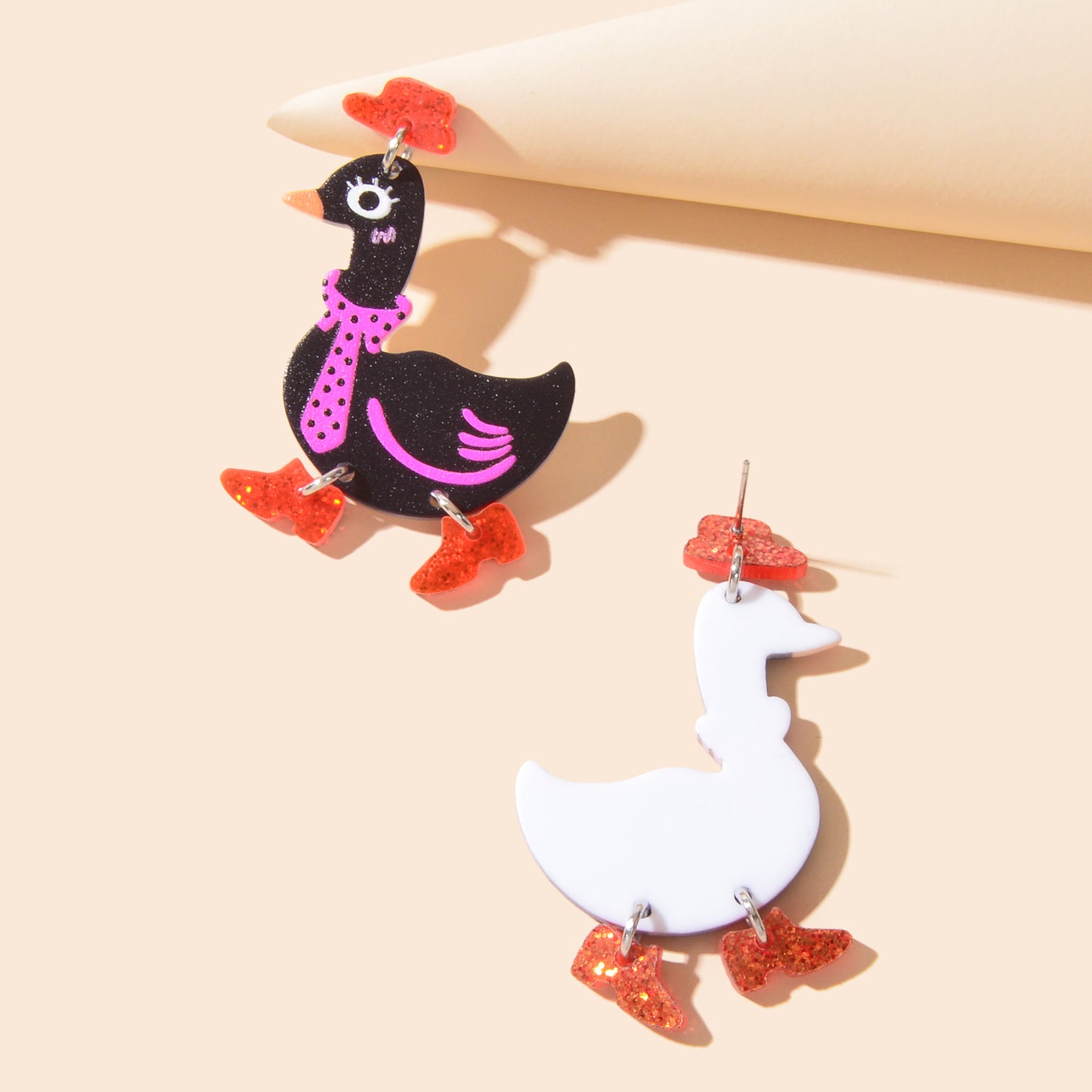 Adorable Duckling Earrings Novelty Duck Dangle Stud Easter Holiday Jewelry Gift