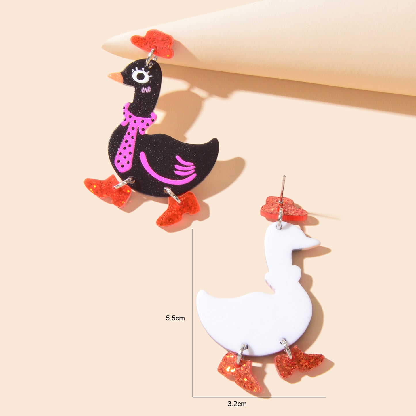 Adorable Duckling Earrings Novelty Duck Dangle Stud Easter Holiday Jewelry Gift