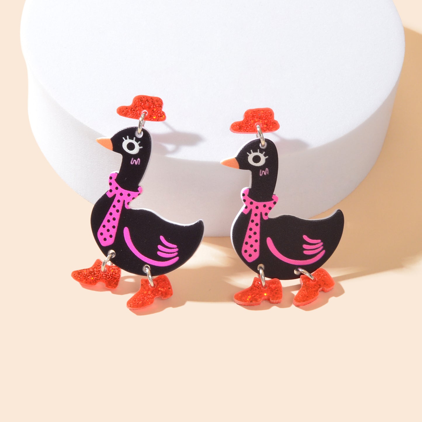 Adorable Duckling Earrings Novelty Duck Dangle Stud Easter Holiday Jewelry Gift
