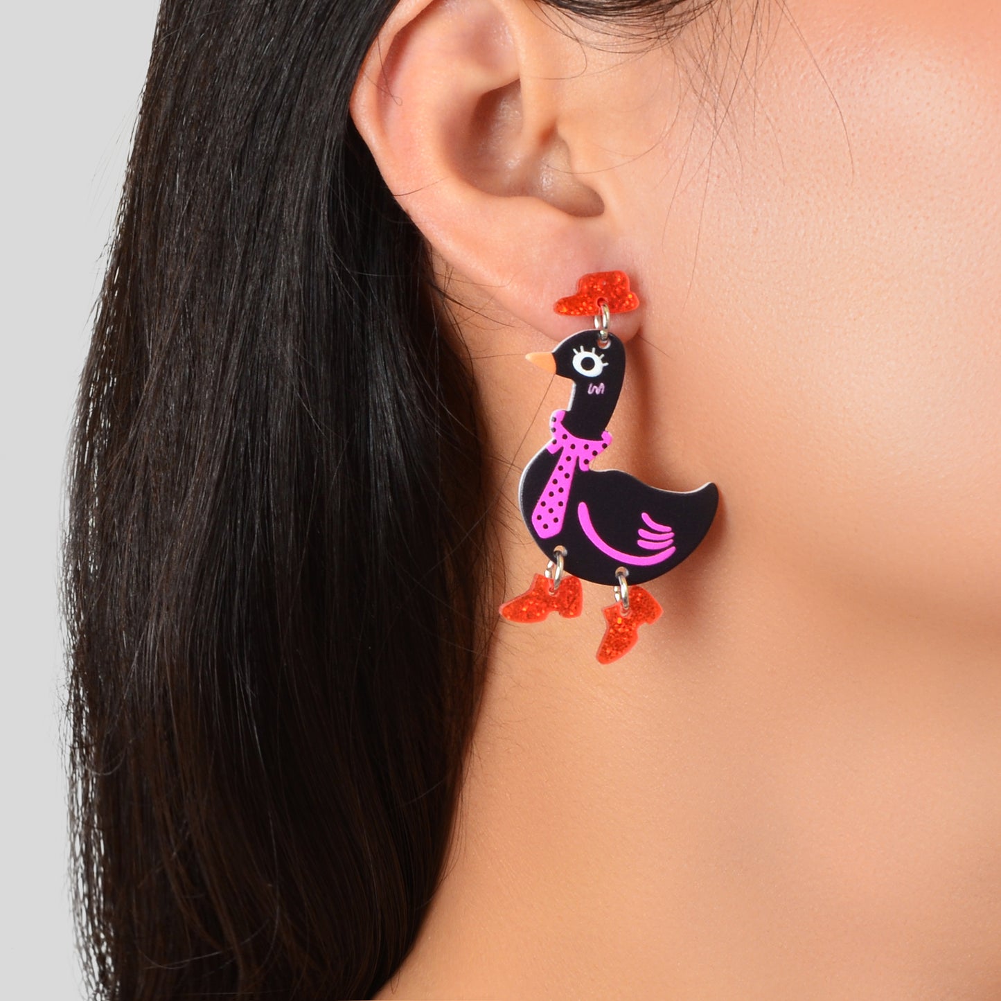 Adorable Duckling Earrings Novelty Duck Dangle Stud Easter Holiday Jewelry Gift