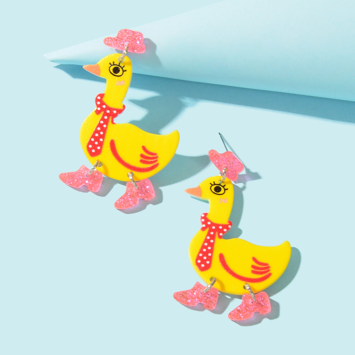 Adorable Duckling Earrings Novelty Duck Dangle Stud Easter Holiday Jewelry Gift
