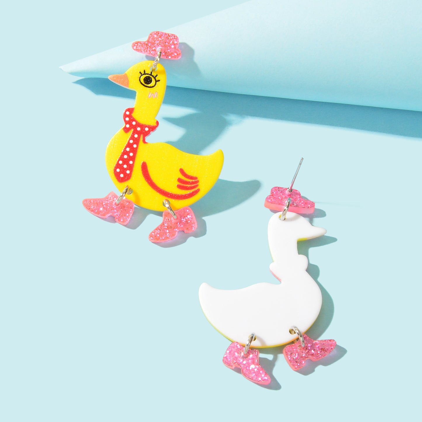 Adorable Duckling Earrings Novelty Duck Dangle Stud Easter Holiday Jewelry Gift