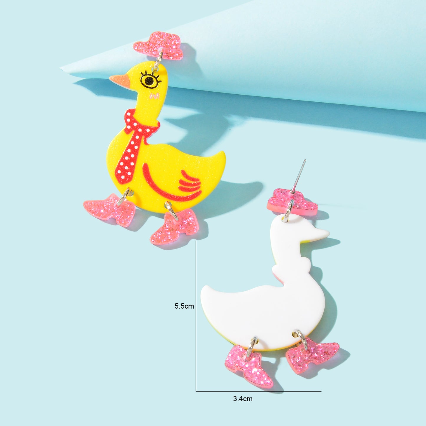 Adorable Duckling Earrings Novelty Duck Dangle Stud Easter Holiday Jewelry Gift