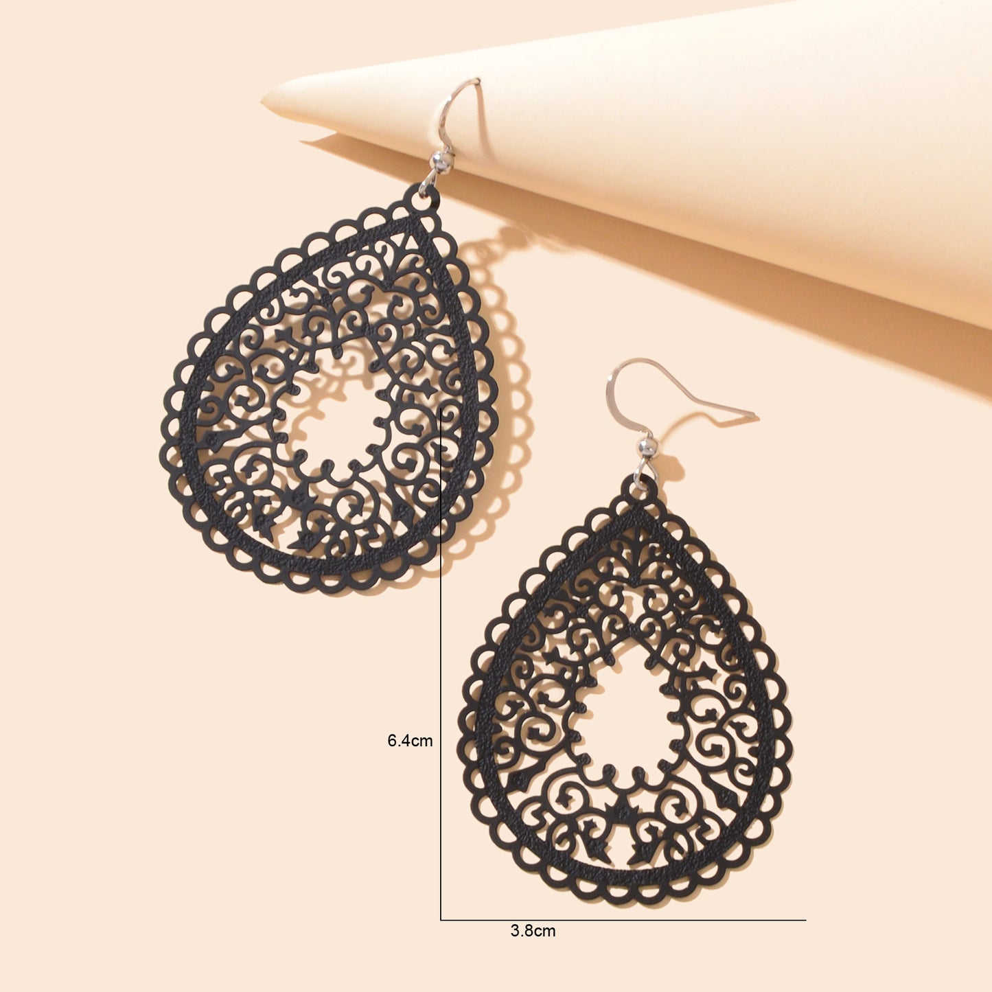 Fashion Hollow Black Green Geometric Water Drop Earrings Party Daily Holiday Jewelry