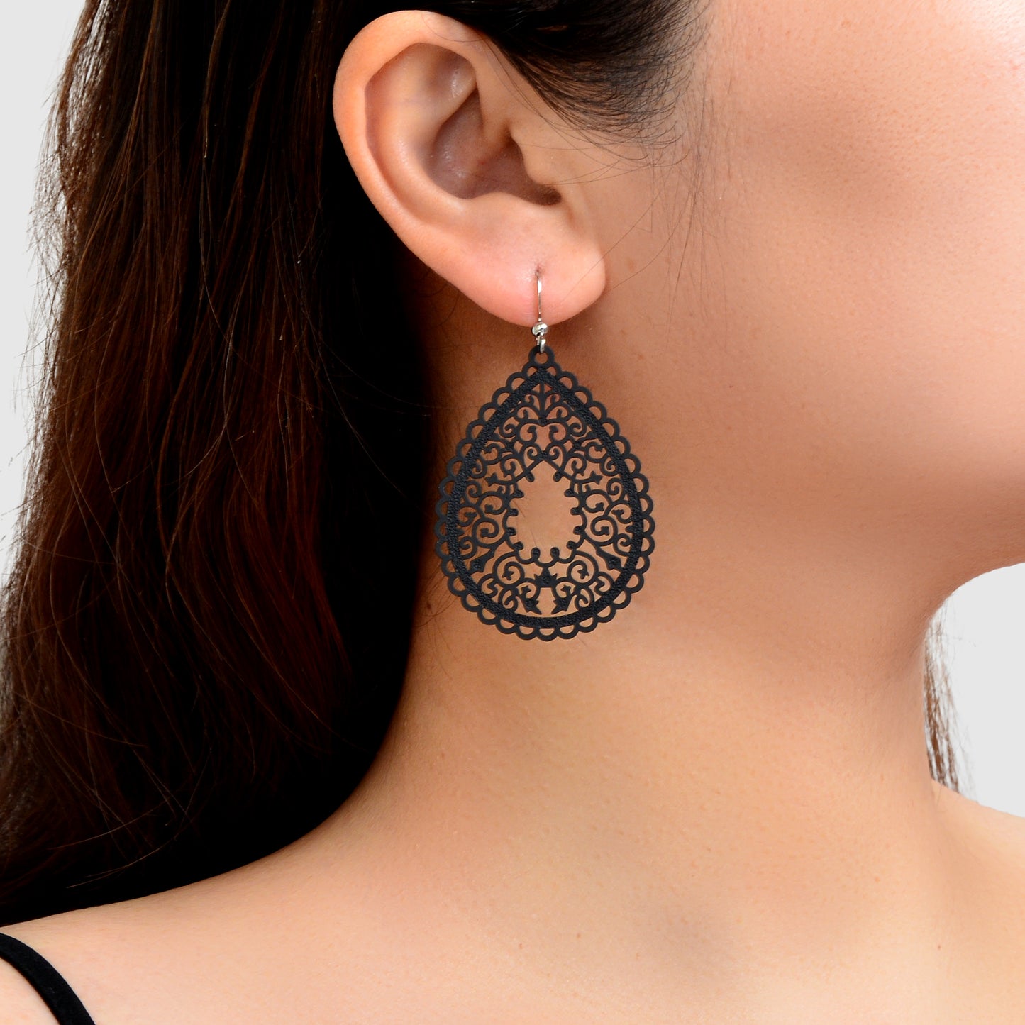 Fashion Hollow Black Green Geometric Water Drop Earrings Party Daily Holiday Jewelry