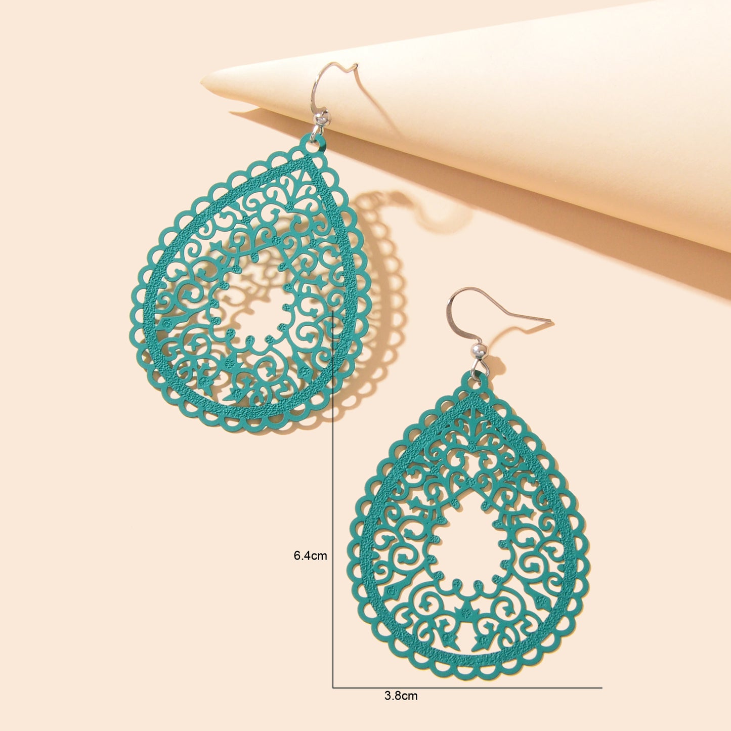 Fashion Hollow Black Green Geometric Water Drop Earrings Party Daily Holiday Jewelry