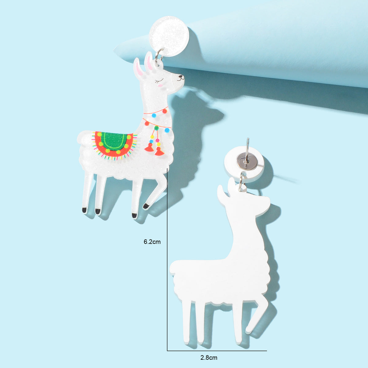 White Acrylic Lovely Sheep Dangle Lamb Earrings Cartoon Design Geometric Jewelry