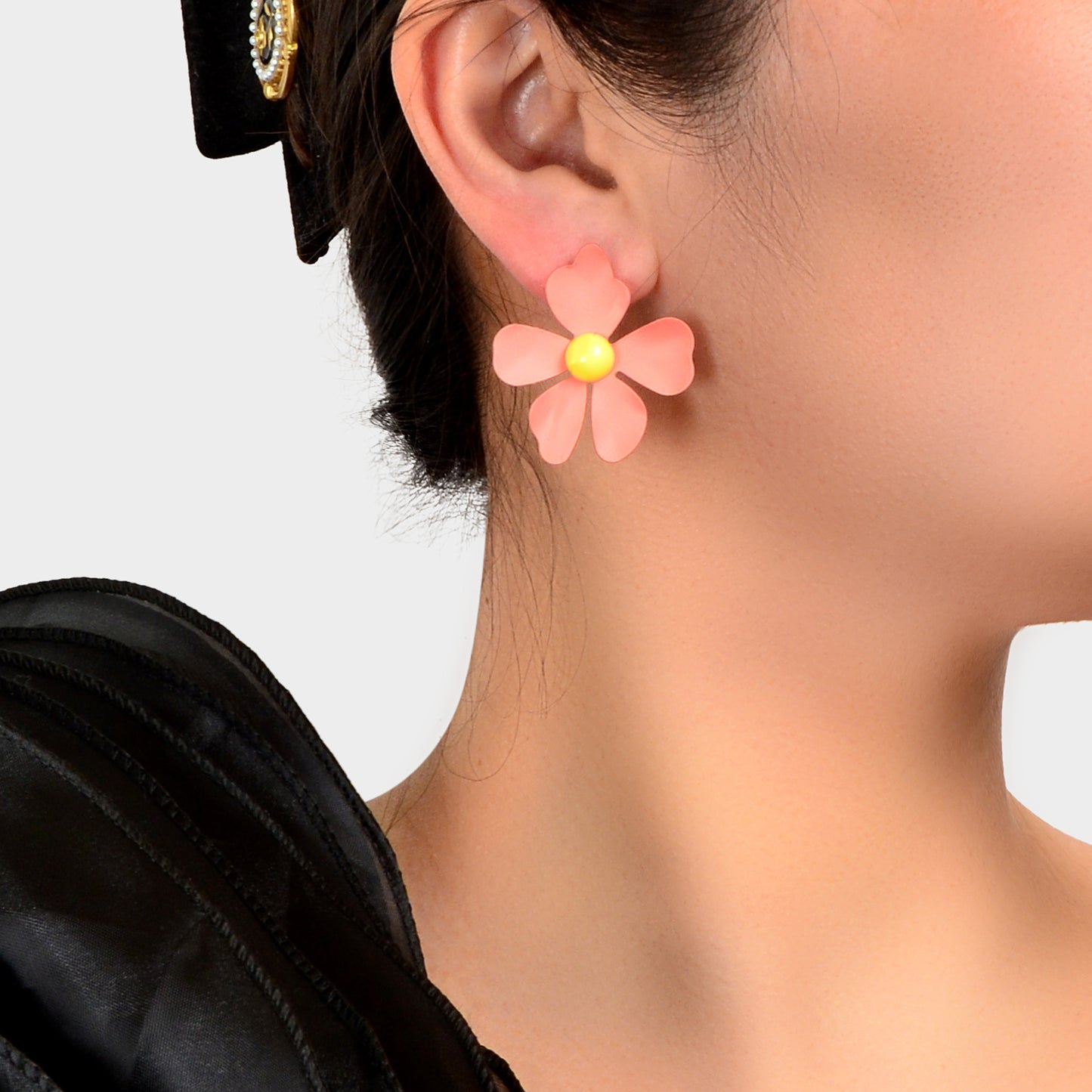 Romantic Blue Pink Flower Stud Earrings for Women Party Daily Holiday Jewelry