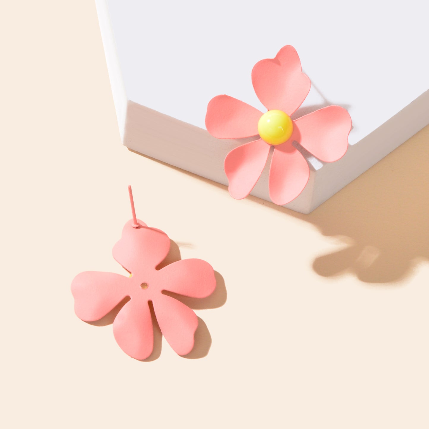 Romantic Blue Pink Flower Stud Earrings for Women Party Daily Holiday Jewelry