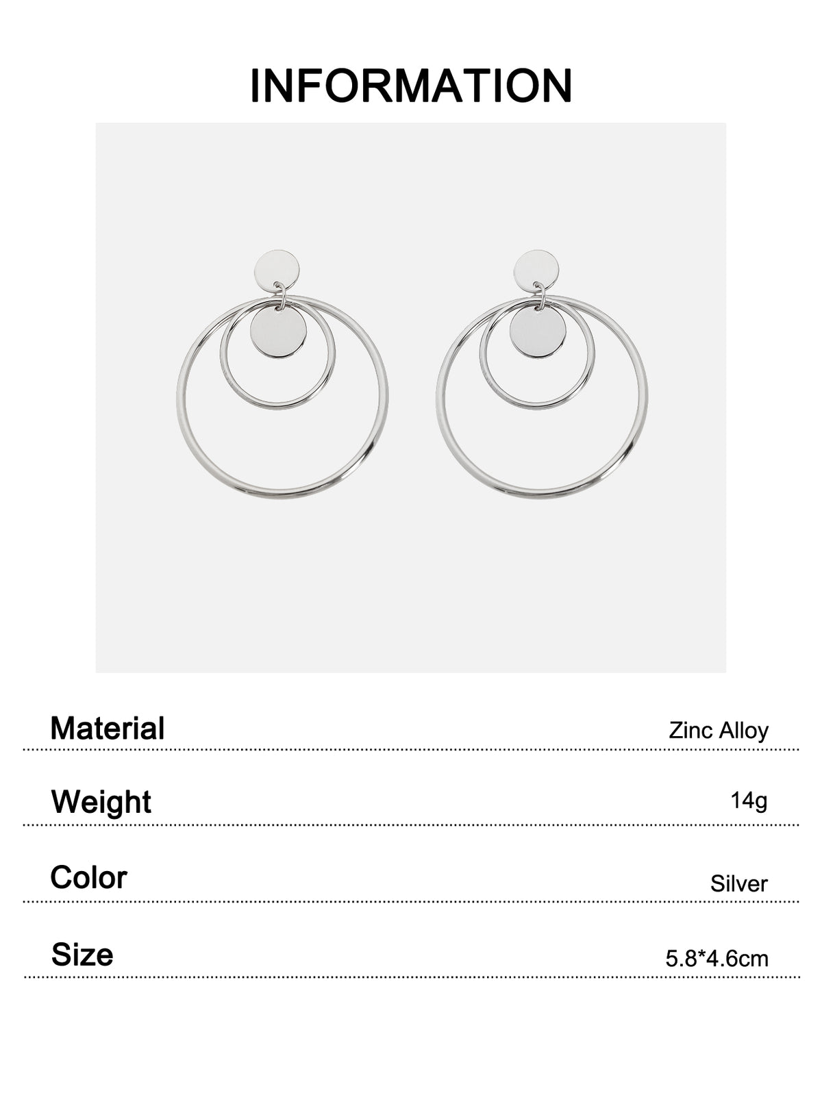 Fashion Gold Silver Circle Disc Charm Dangle Hoop Earrings Stunning Accessories