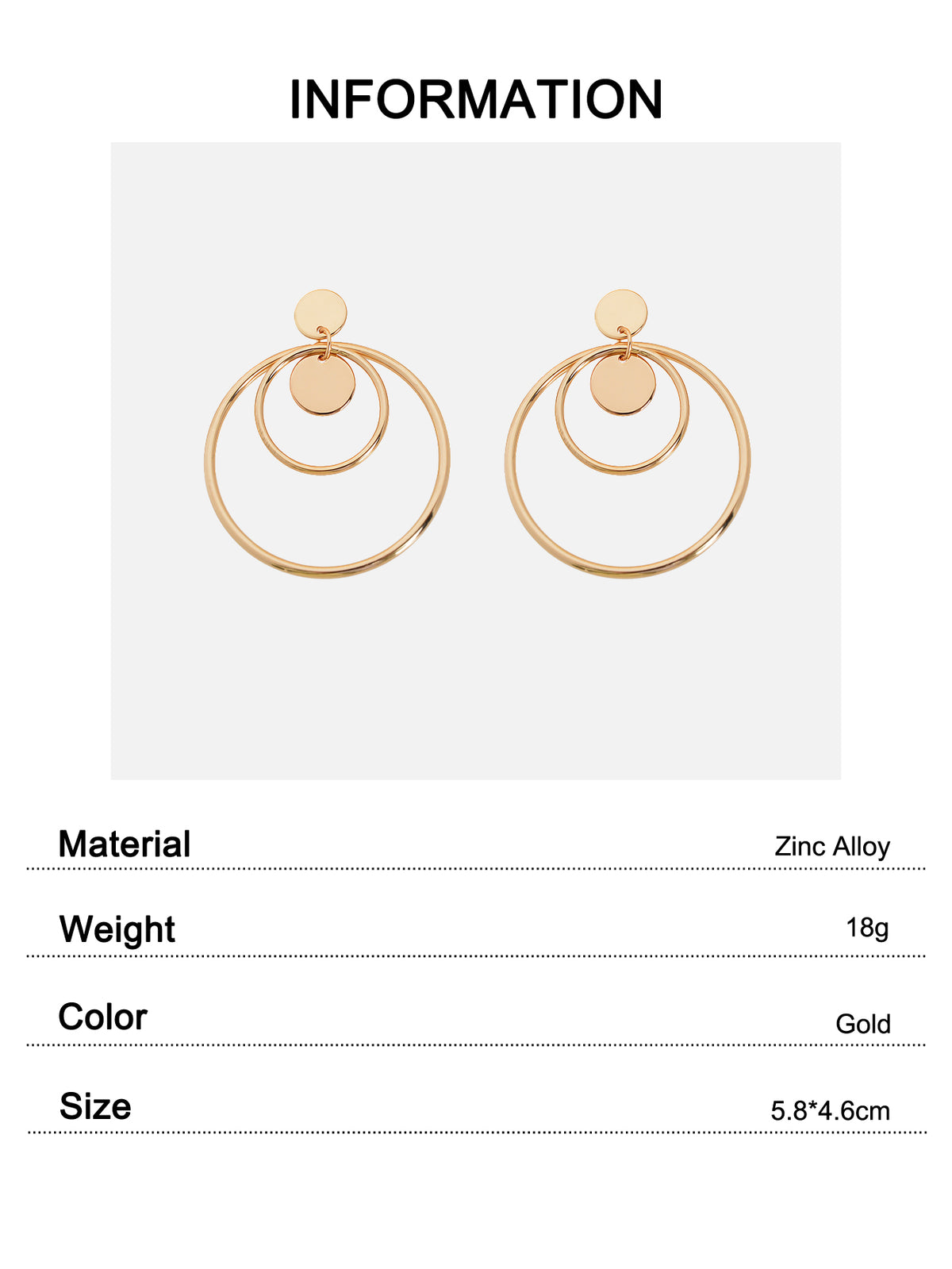 Fashion Gold Silver Circle Disc Charm Dangle Hoop Earrings Stunning Accessories