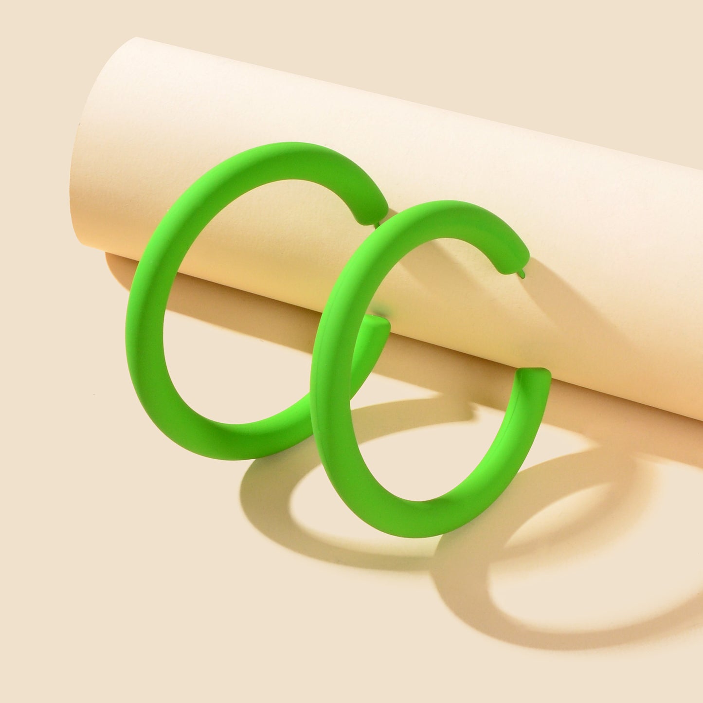 Candy Colour Hot Pink Green Acrylic Circle Hoop Earrings Girls Y2k Style Jewelry