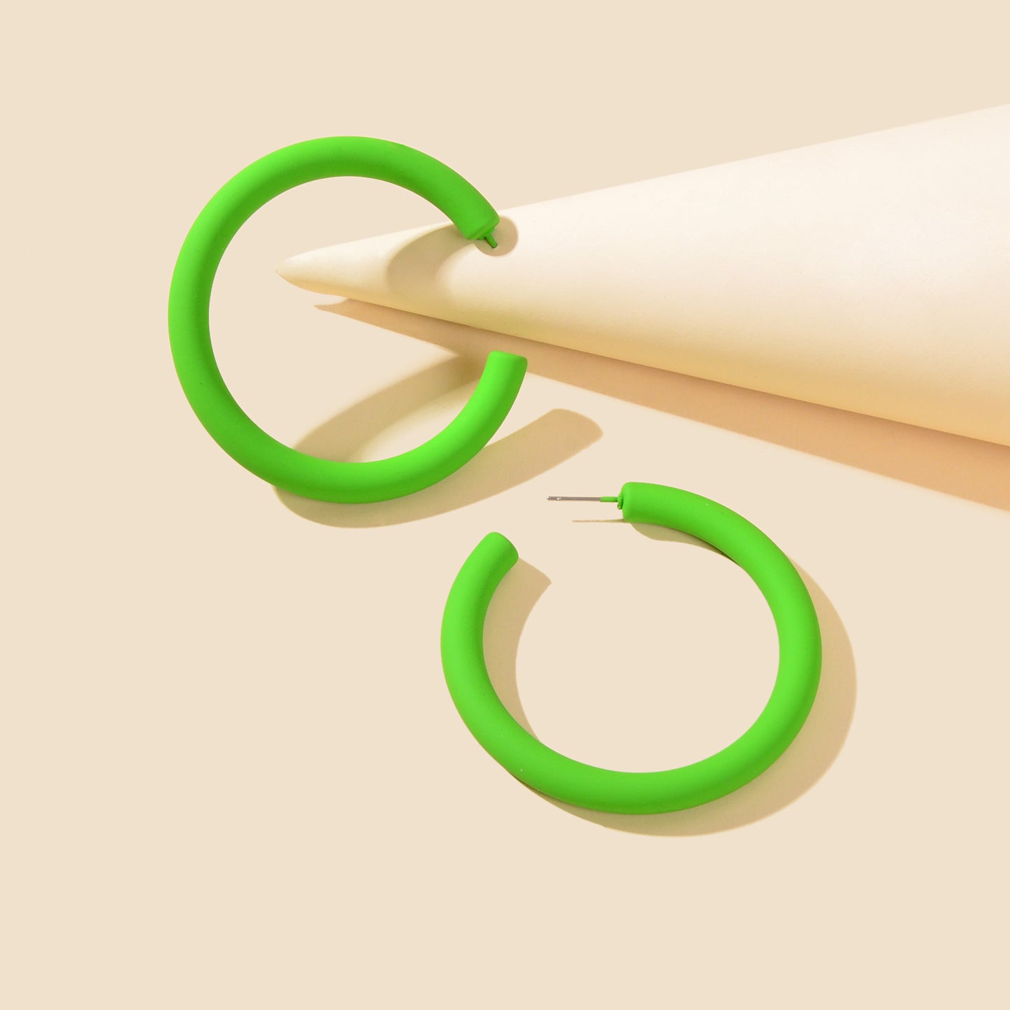 Candy Colour Hot Pink Green Acrylic Circle Hoop Earrings Girls Y2k Style Jewelry
