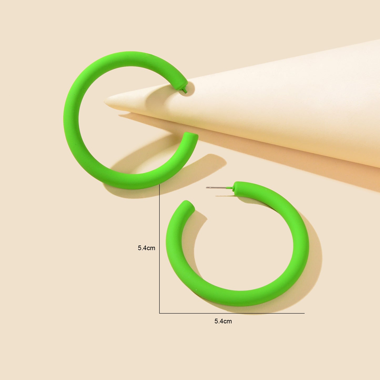 Candy Colour Hot Pink Green Acrylic Circle Hoop Earrings Girls Y2k Style Jewelry