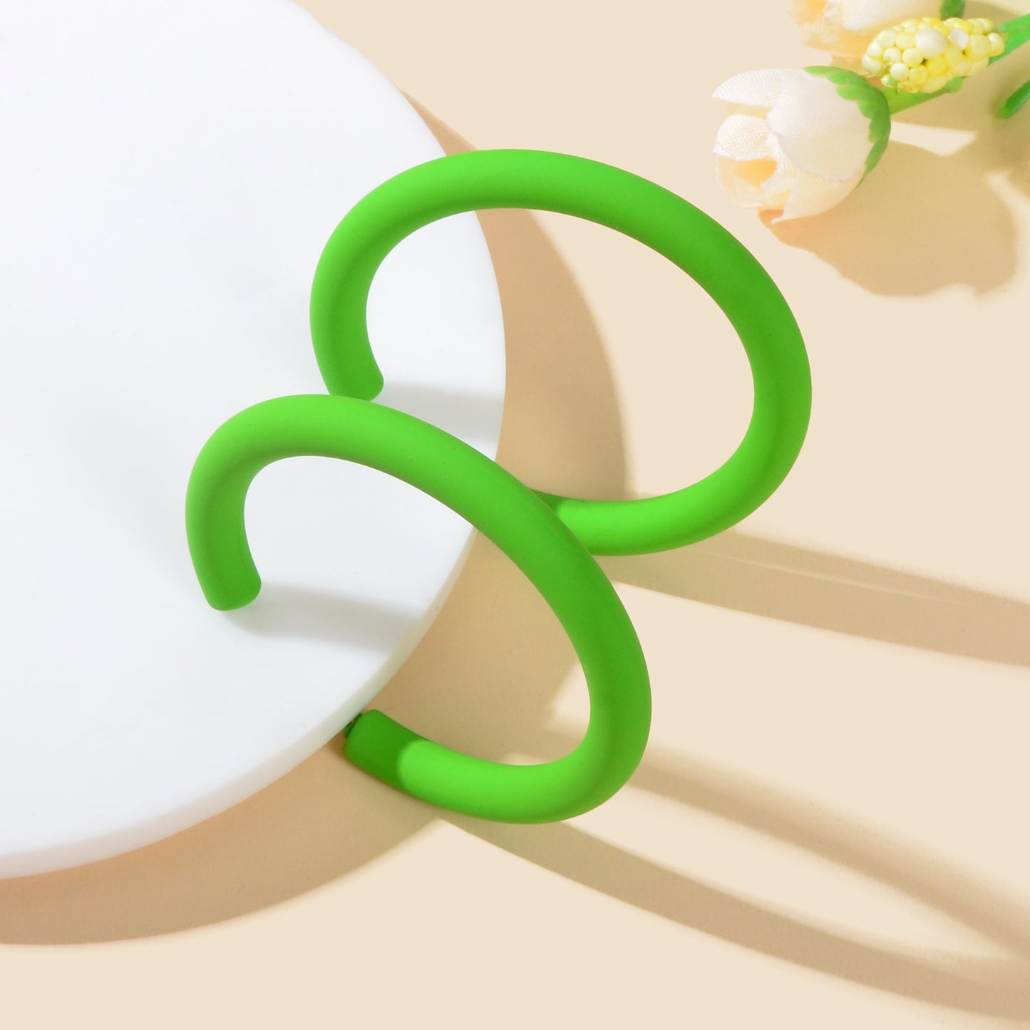 Candy Colour Hot Pink Green Acrylic Circle Hoop Earrings Girls Y2k Style Jewelry