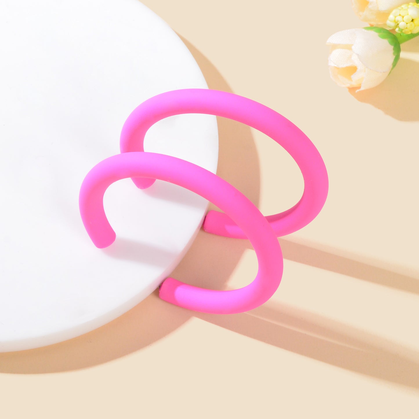 Candy Colour Hot Pink Green Acrylic Circle Hoop Earrings Girls Y2k Style Jewelry