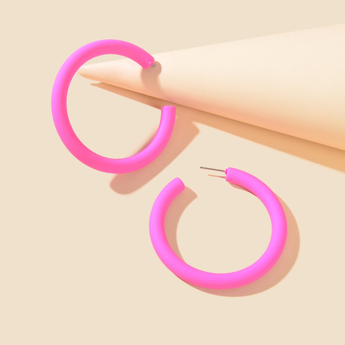 Candy Colour Hot Pink Green Acrylic Circle Hoop Earrings Girls Y2k Style Jewelry