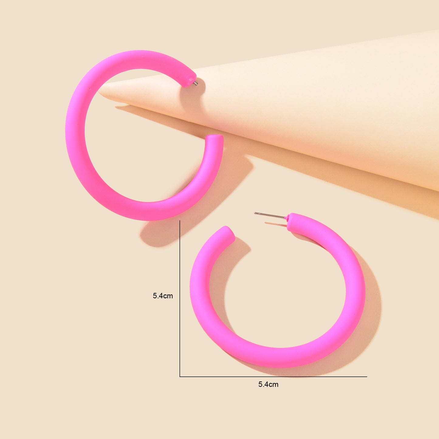 Candy Colour Hot Pink Green Acrylic Circle Hoop Earrings Girls Y2k Style Jewelry