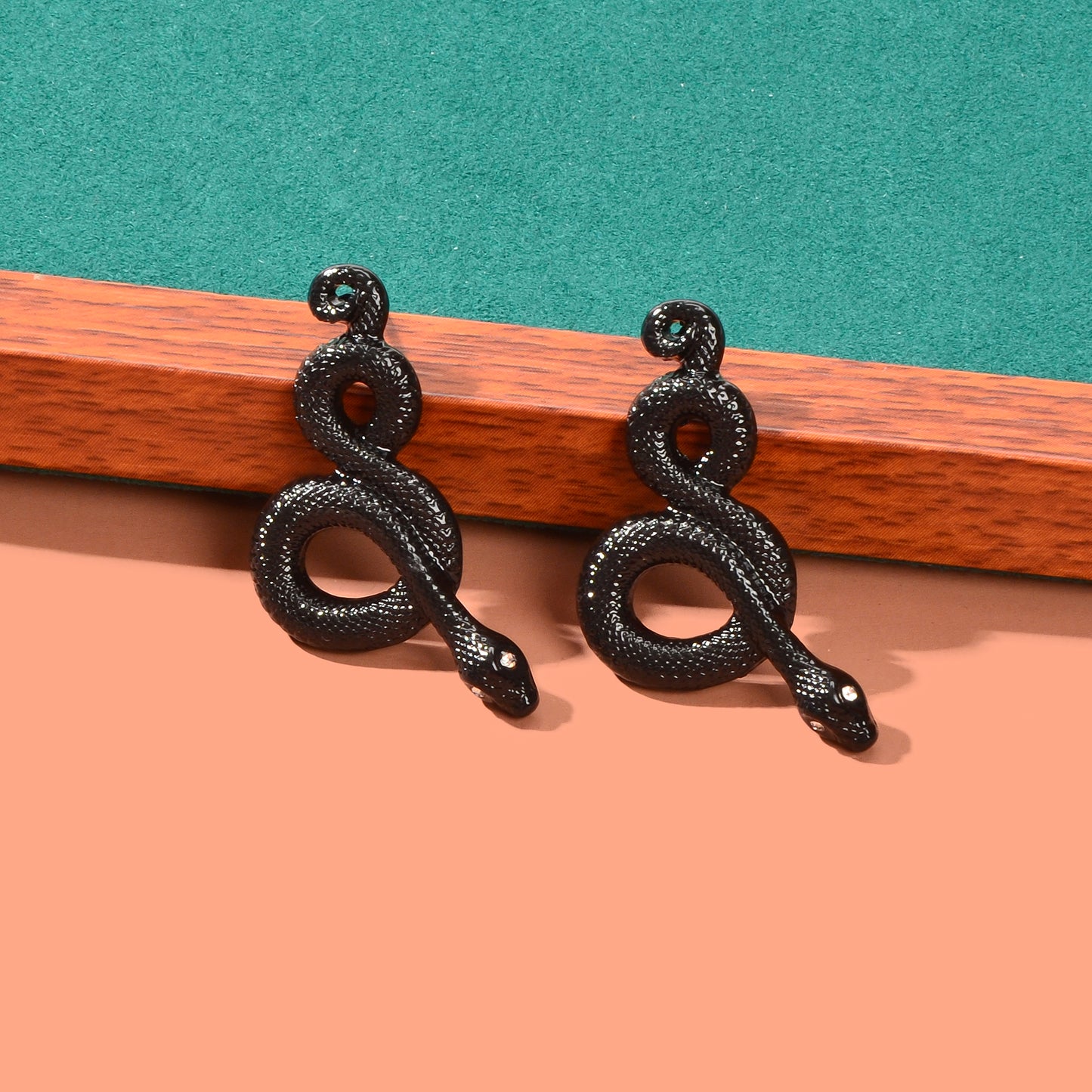 Punk Rock Black Snake Stud Earrings Vintage Gothic Cosplay Music Festival Jewelry