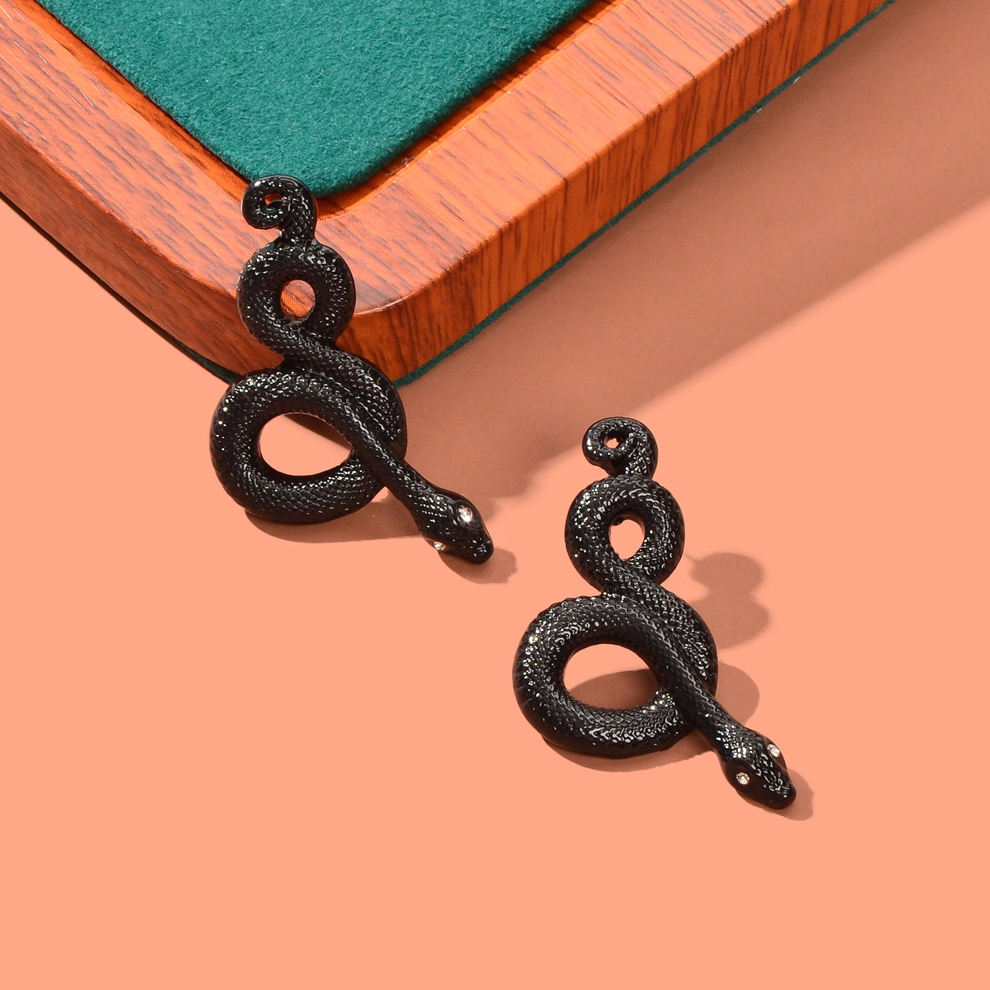 Punk Rock Black Snake Stud Earrings Vintage Gothic Cosplay Music Festival Jewelry