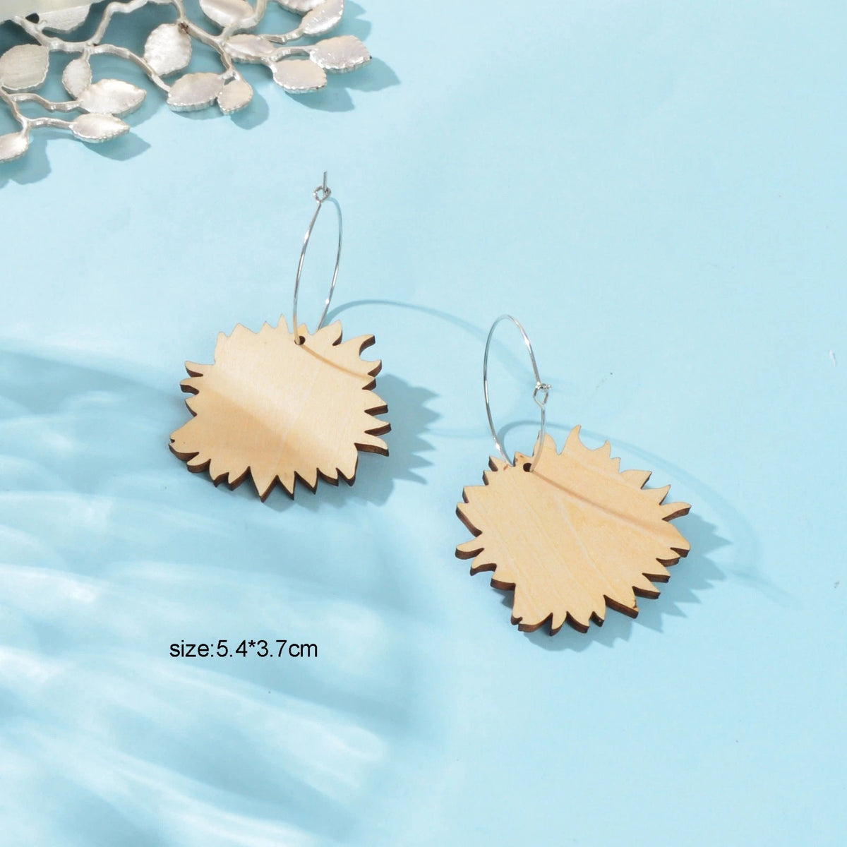 Bohemian Colorful Sunflower Pattern Wood Dangle Earrings Holiday Jewellery