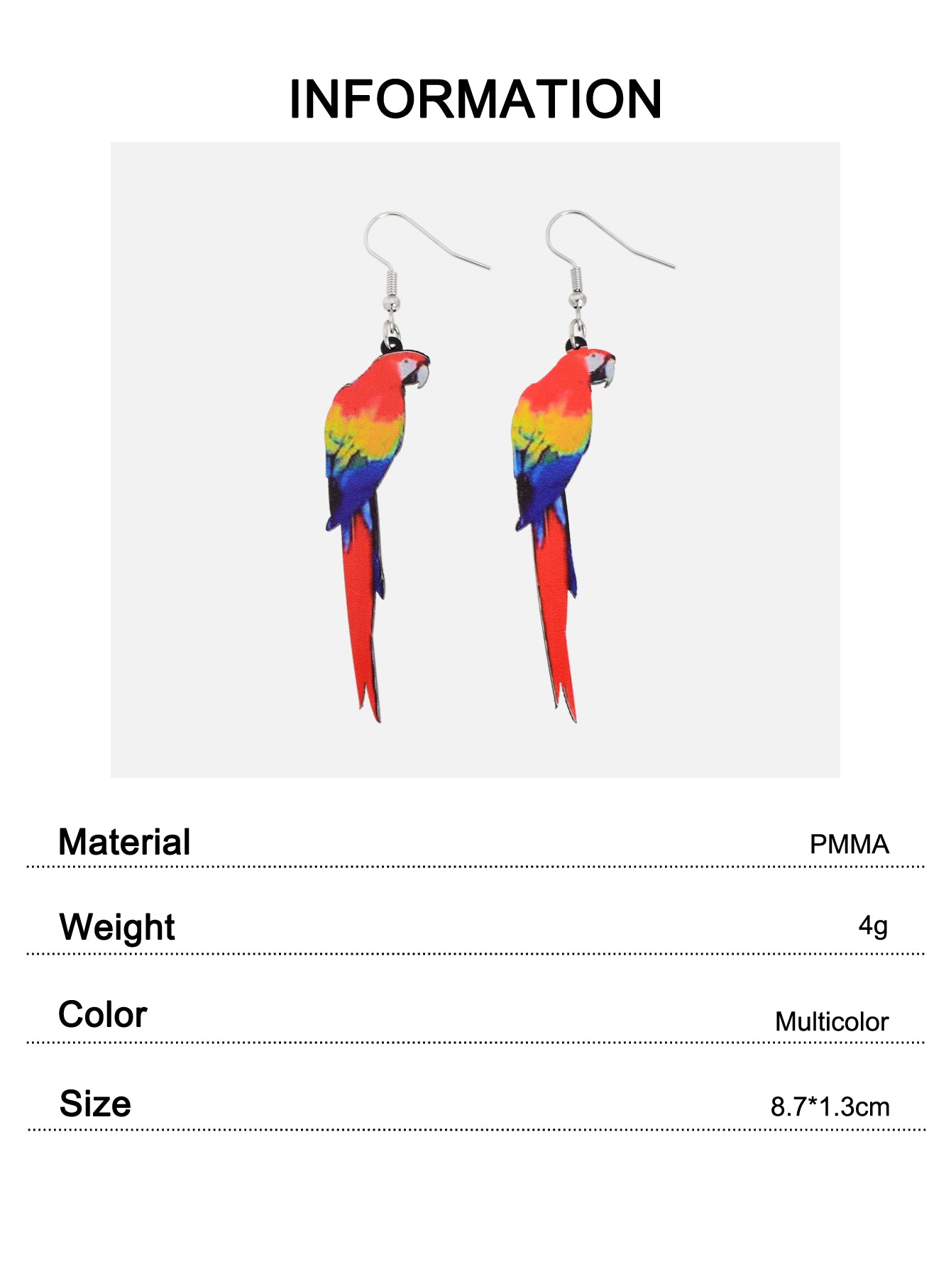 Cute Animal Drop Earrings Set 16 Pairs Acrylic Cartoon Squirrel Elephant Parrot Bunny Fun Fashion Jewelry
