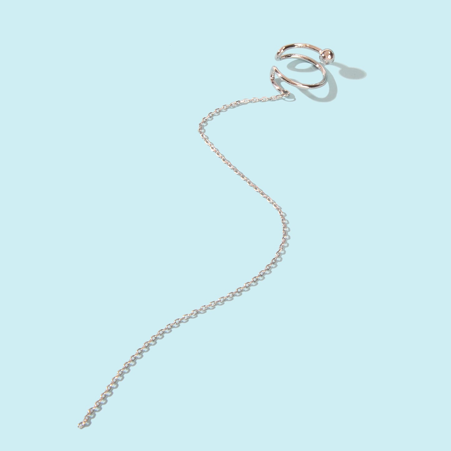 1 pc Ear Cuff Non Piercing Wrap Cartilage Silver Long Chain Tassel Line Earring