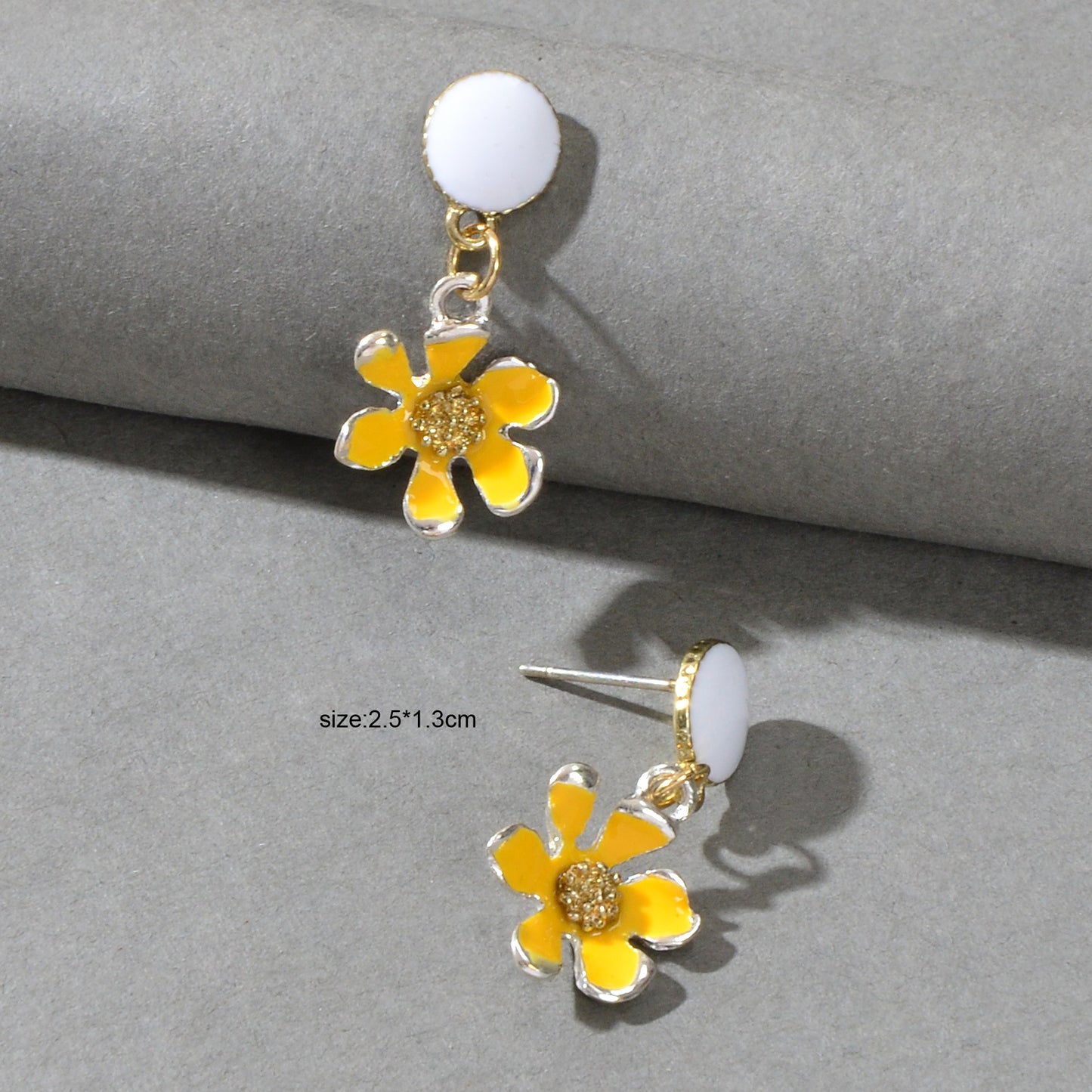 Boho Party Decoration Women Yellow White Flower Dangle Designer Jewellery Earrings