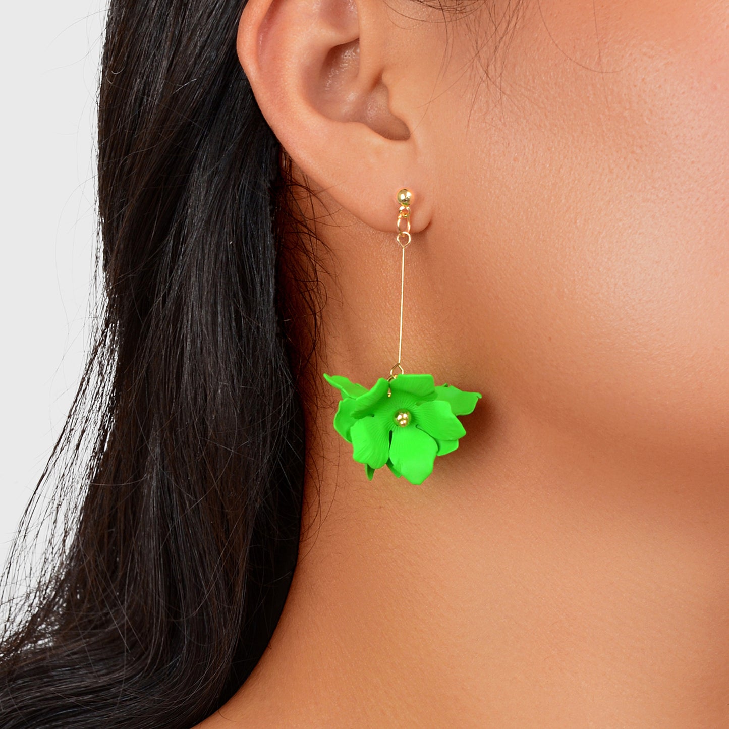 Floral Earrings Women Petal Flower Dangling Drop Stud Vogue Handmade Jewellery