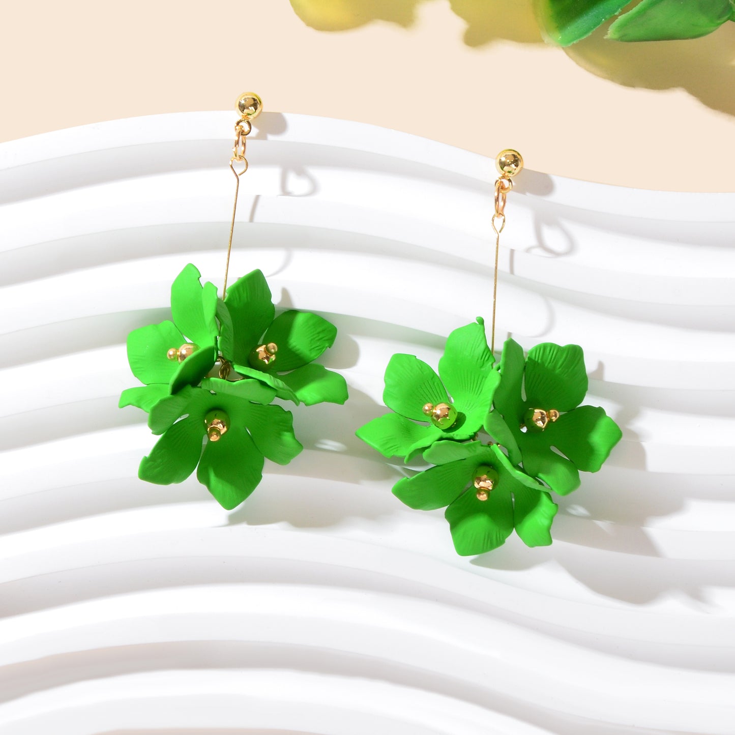 Floral Earrings Women Petal Flower Dangling Drop Stud Vogue Handmade Jewellery