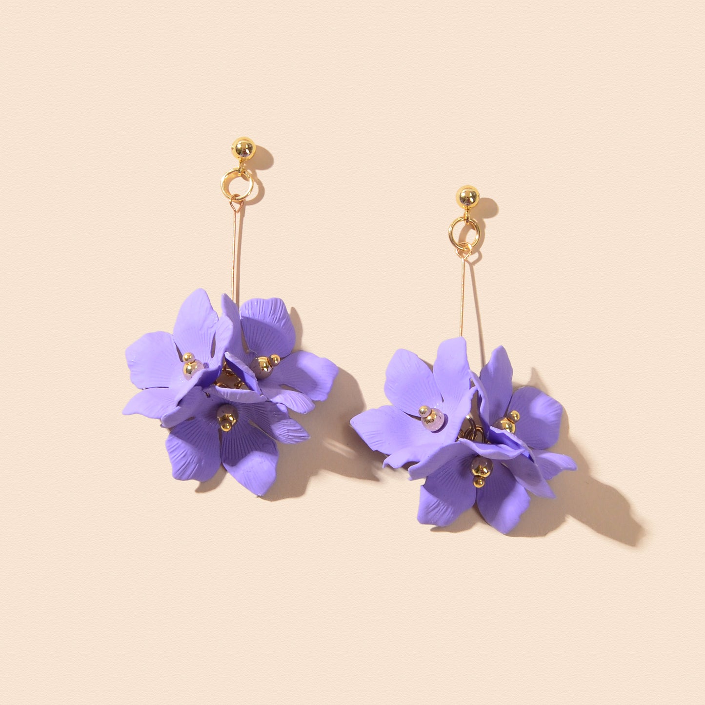 Floral Earrings Women Petal Flower Dangling Drop Stud Vogue Handmade Jewellery