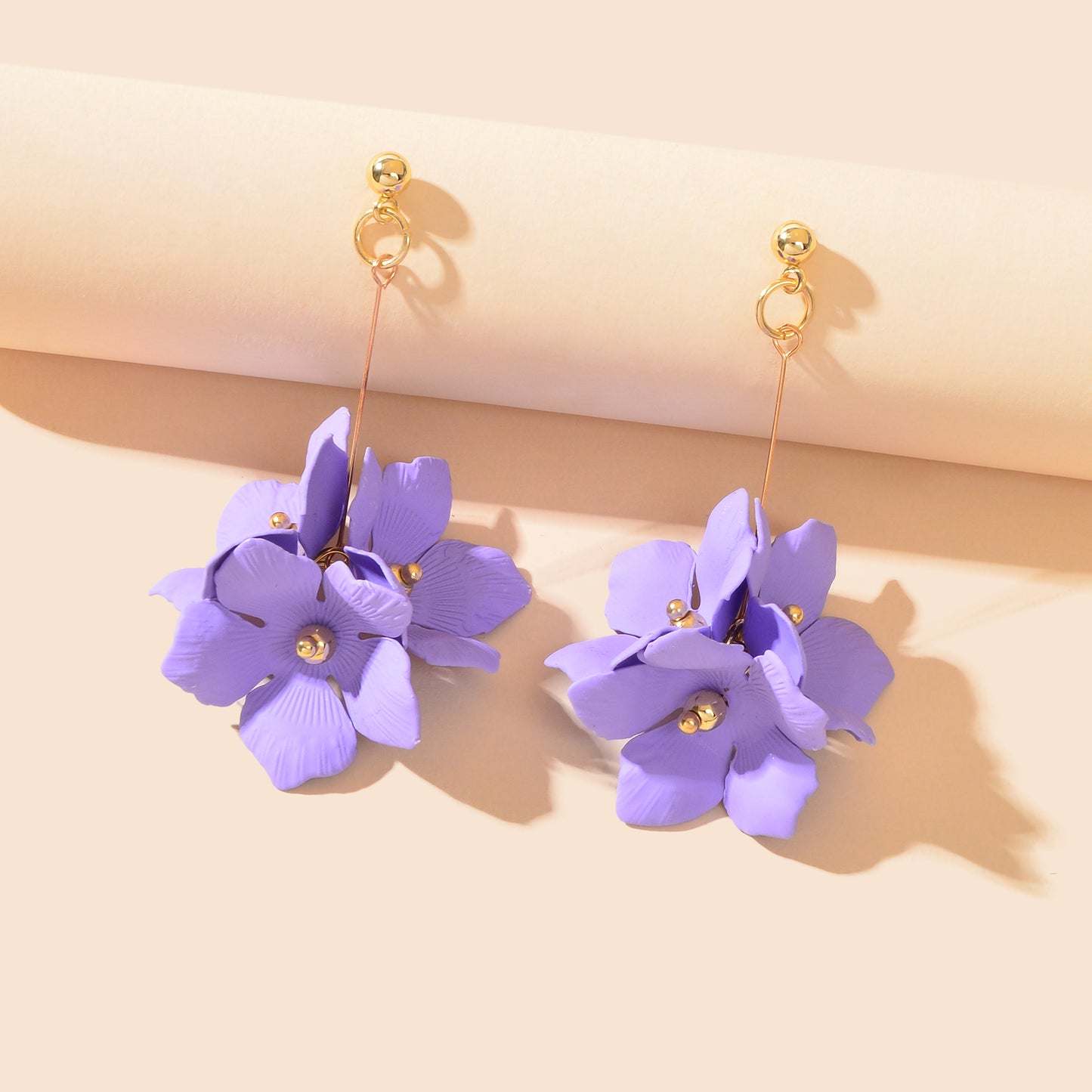 Floral Earrings Women Petal Flower Dangling Drop Stud Vogue Handmade Jewellery