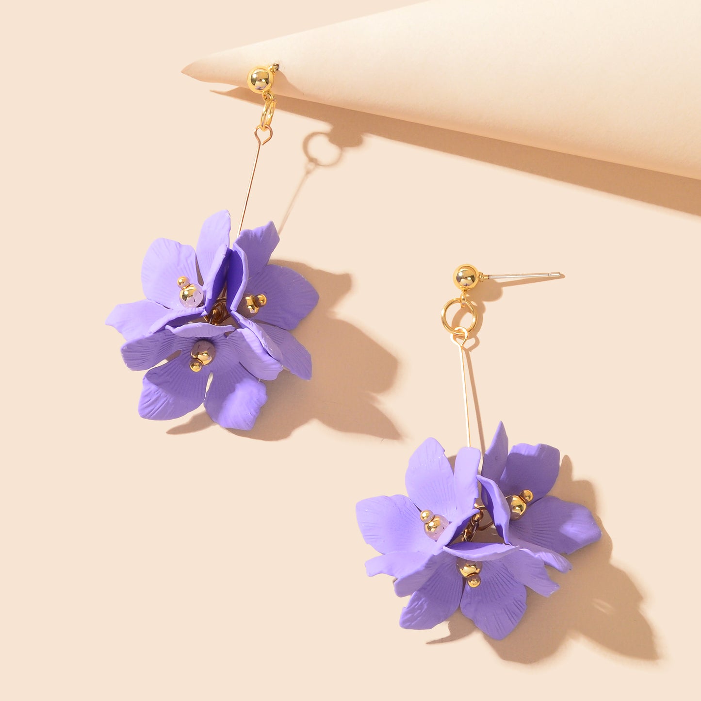 Floral Earrings Women Petal Flower Dangling Drop Stud Vogue Handmade Jewellery