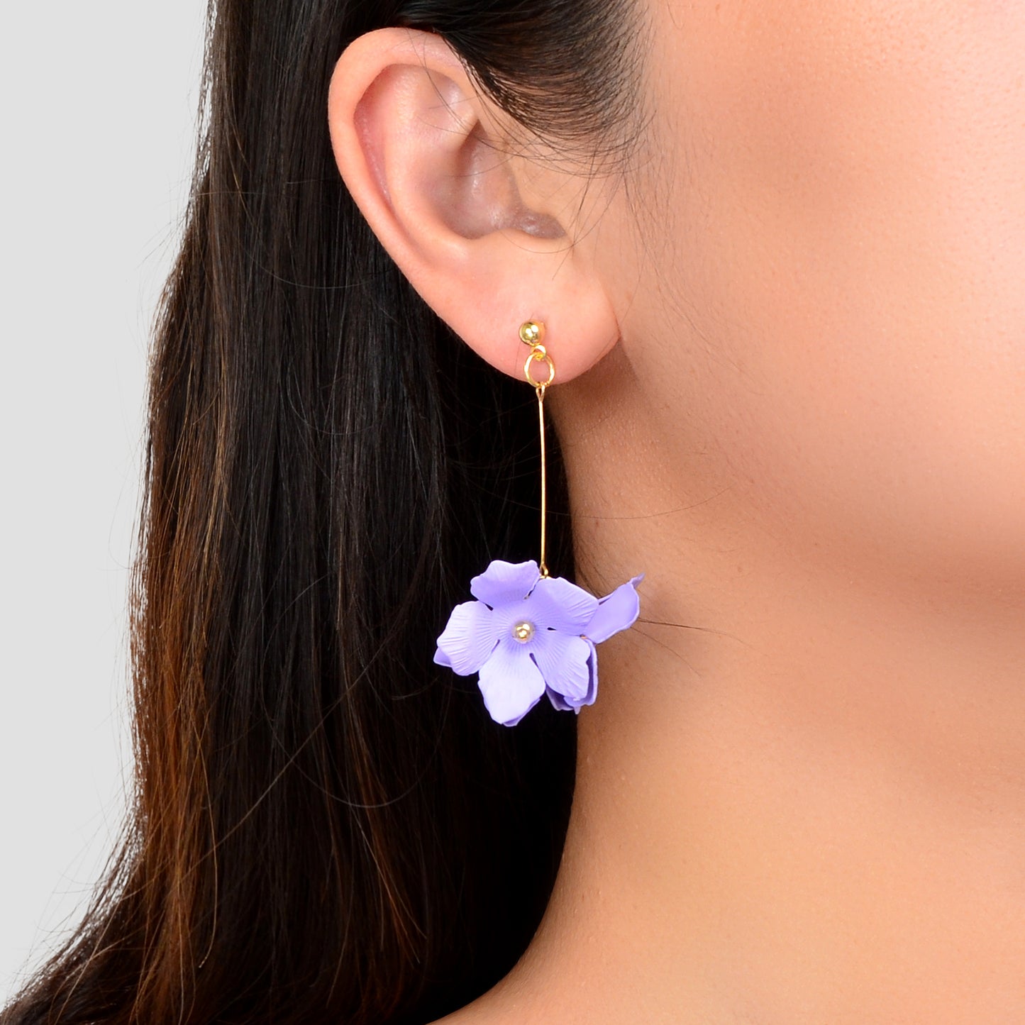 Floral Earrings Women Petal Flower Dangling Drop Stud Vogue Handmade Jewellery