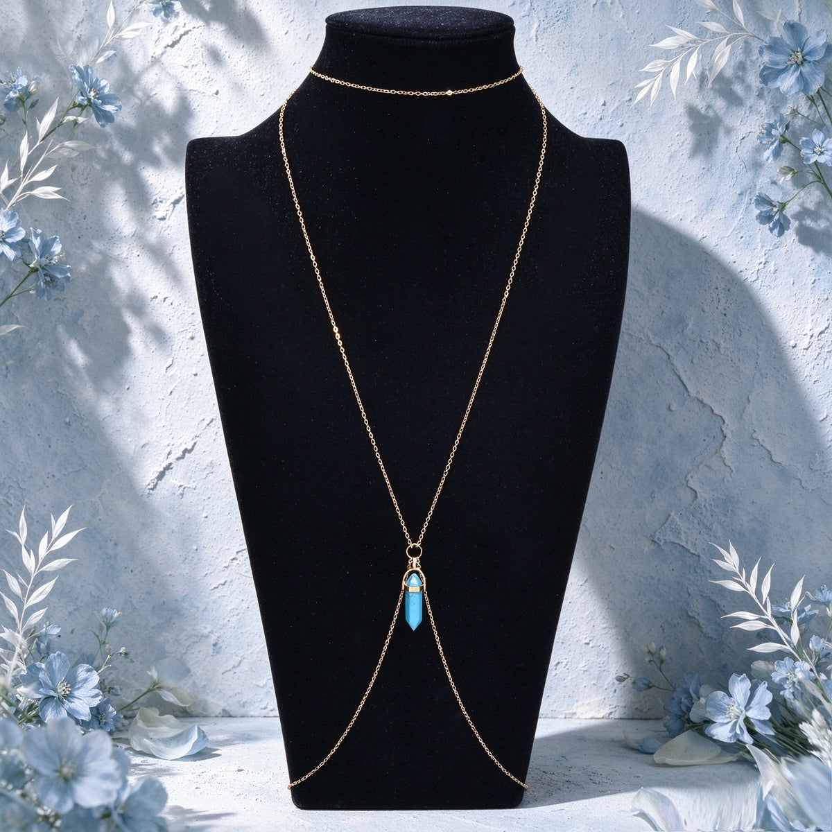 Boho Hexagona Geometric X Shaped Gold Bikini Body Chain Beach Vacation Jewellery
