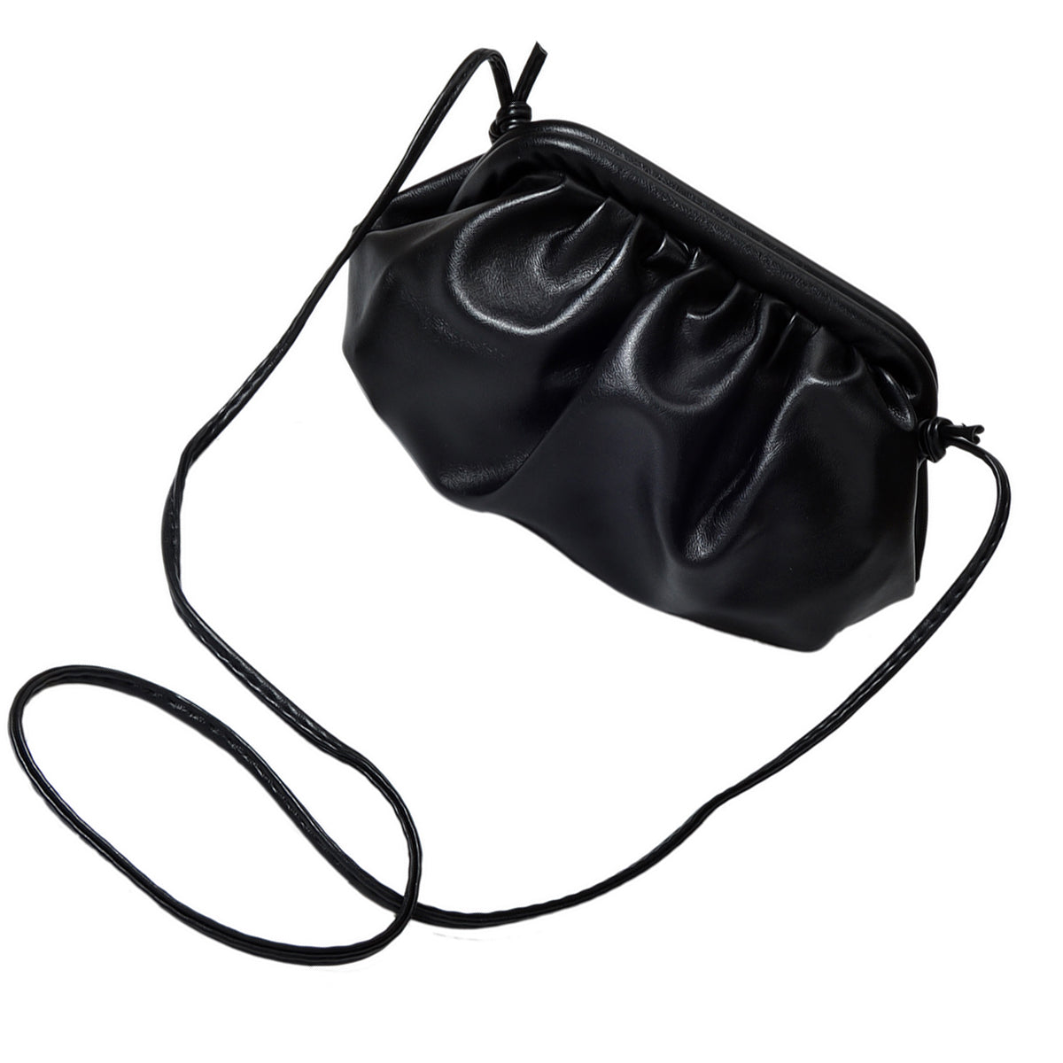 Black White PU Leather Clutch Handbag Shoulder Crossbody Bag Fashion Women Bag
