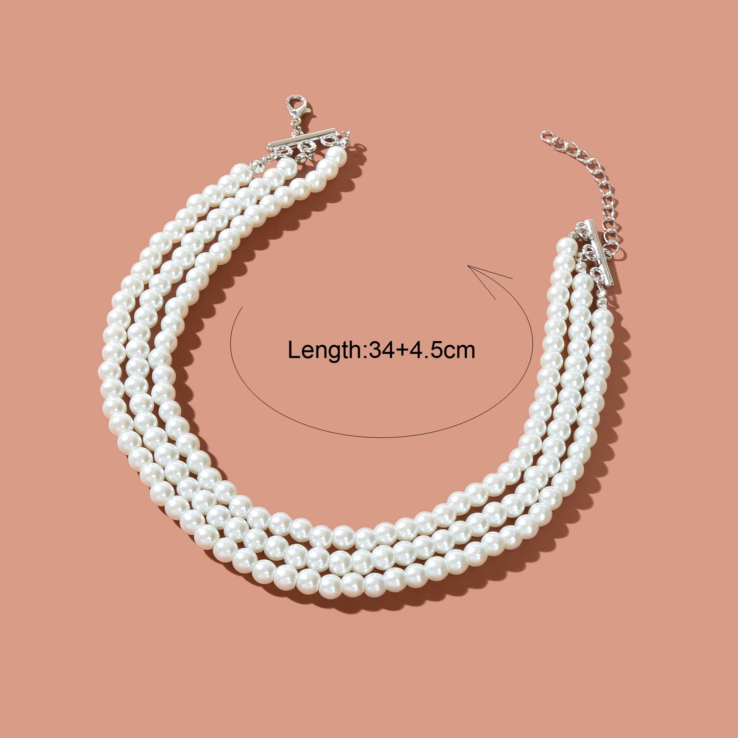 Elegant Wedding Jewellery Imitation Pearl Layered Beads Collar Necklace