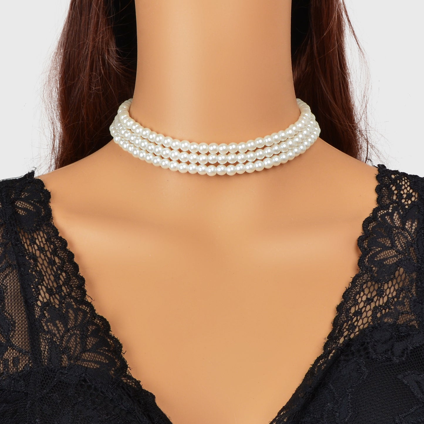 Elegant Wedding Jewellery Imitation Pearl Layered Beads Collar Necklace